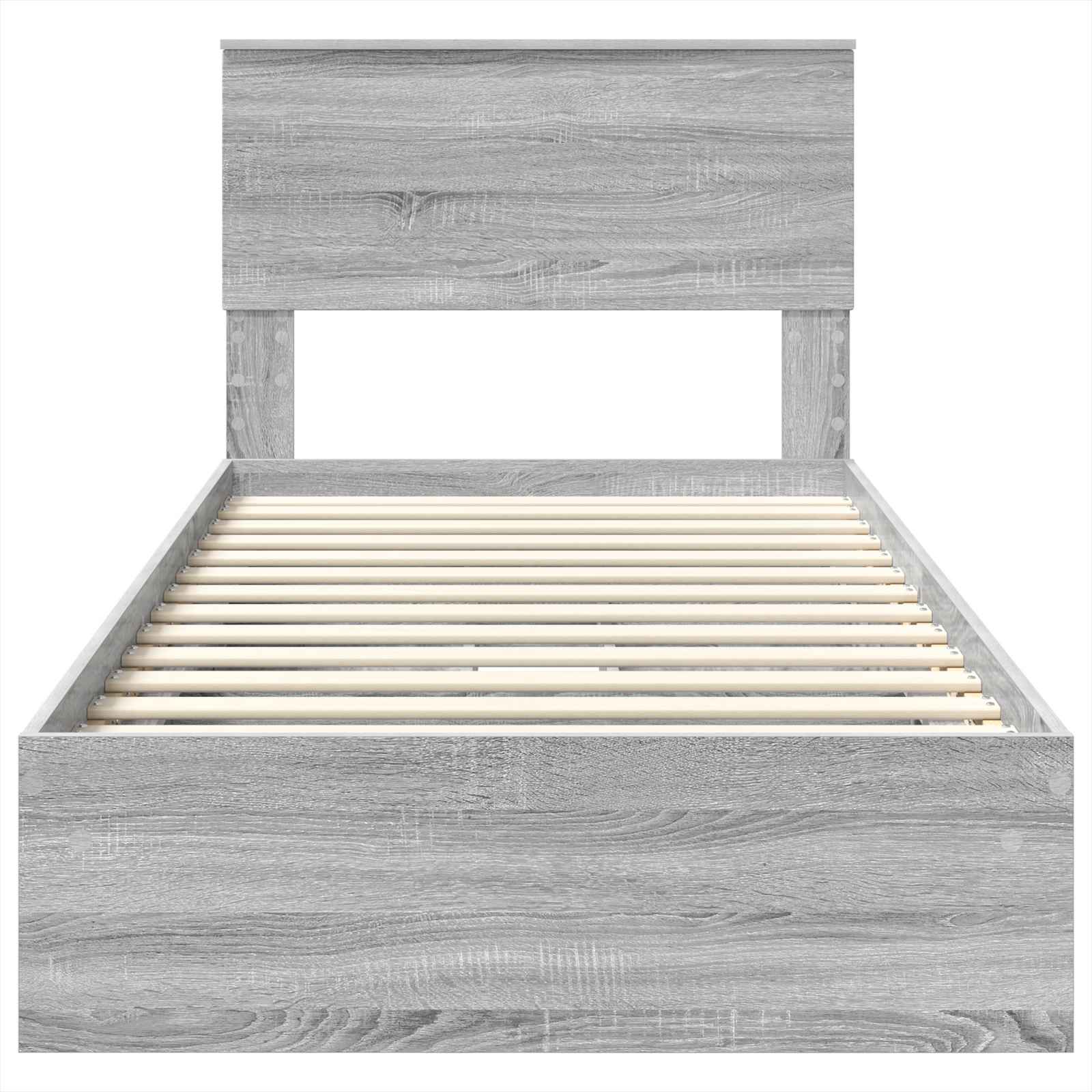 Krevet s od storage Siva Sonoma 75 x 190 cm Konstruirano drvo