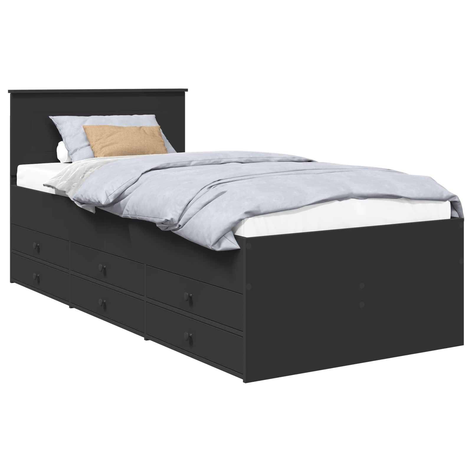 Krevet na dan s ladicama Crna 100 x 200 cm Konstruirano drvo