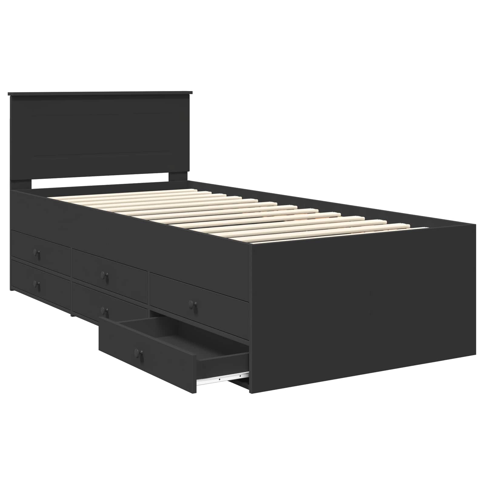 Krevet na dan s ladicama Crna 100 x 200 cm Konstruirano drvo