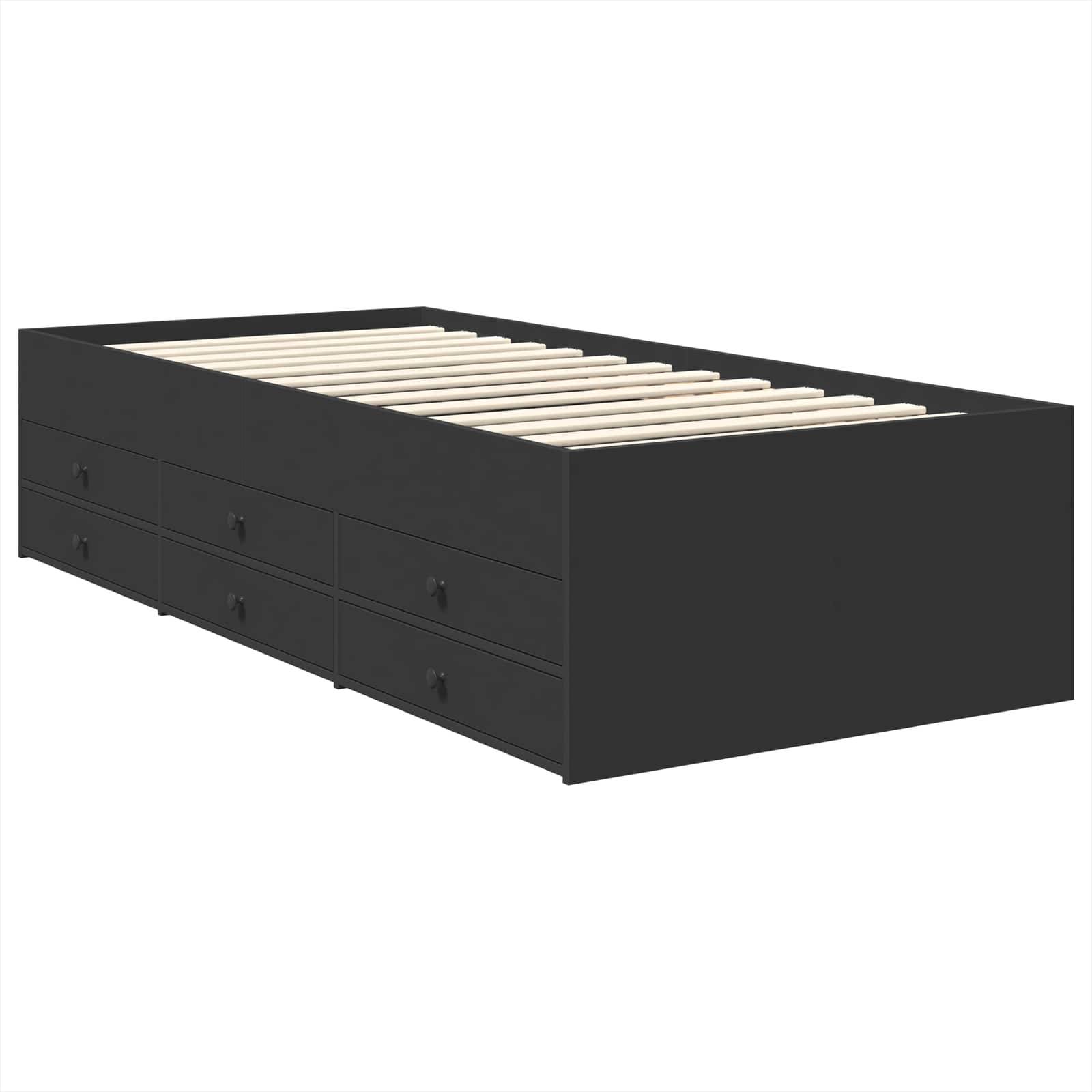 Krevet na dan s ladicama Crna 100 x 200 cm Konstruirano drvo