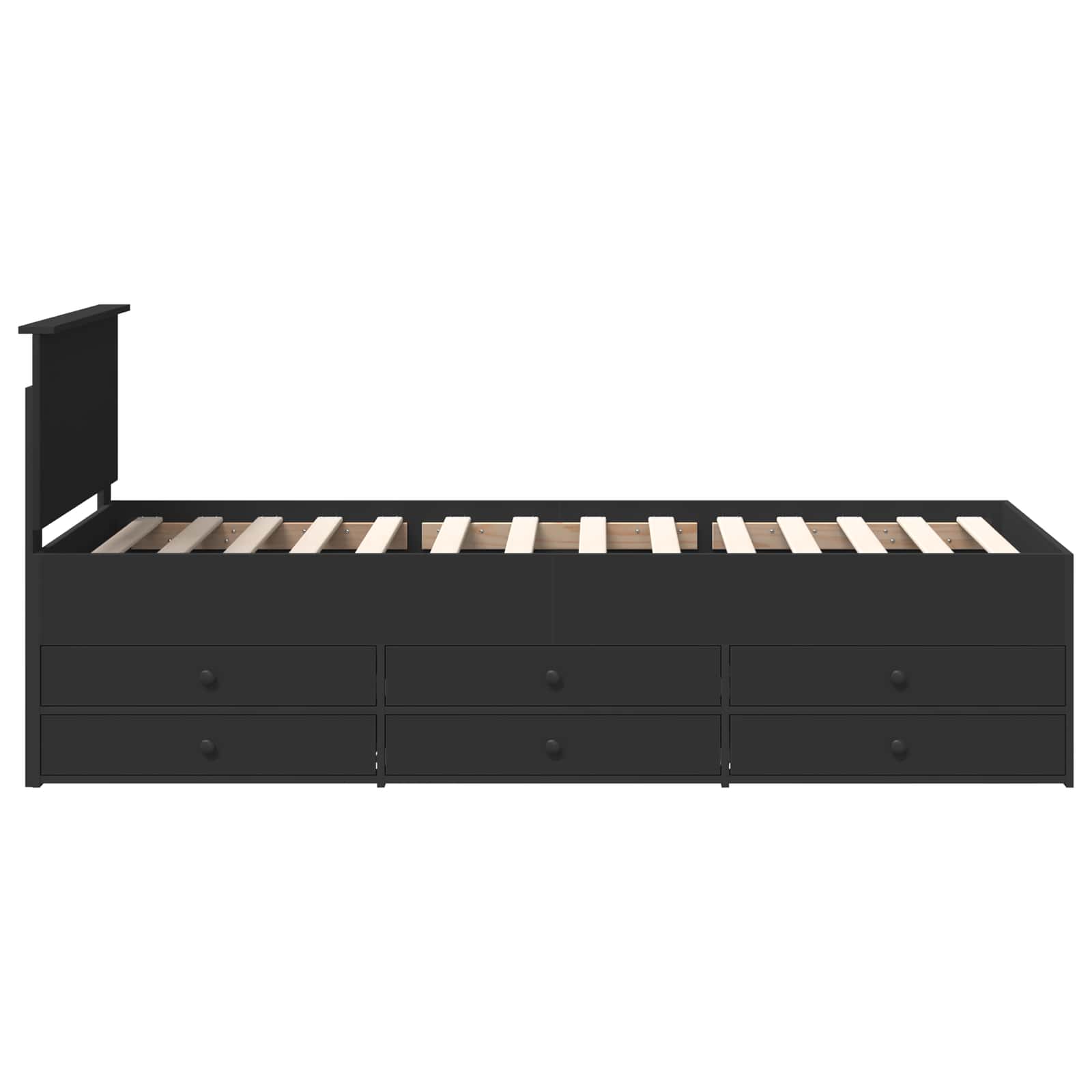 Krevet na dan s ladicama Crna 100 x 200 cm Konstruirano drvo