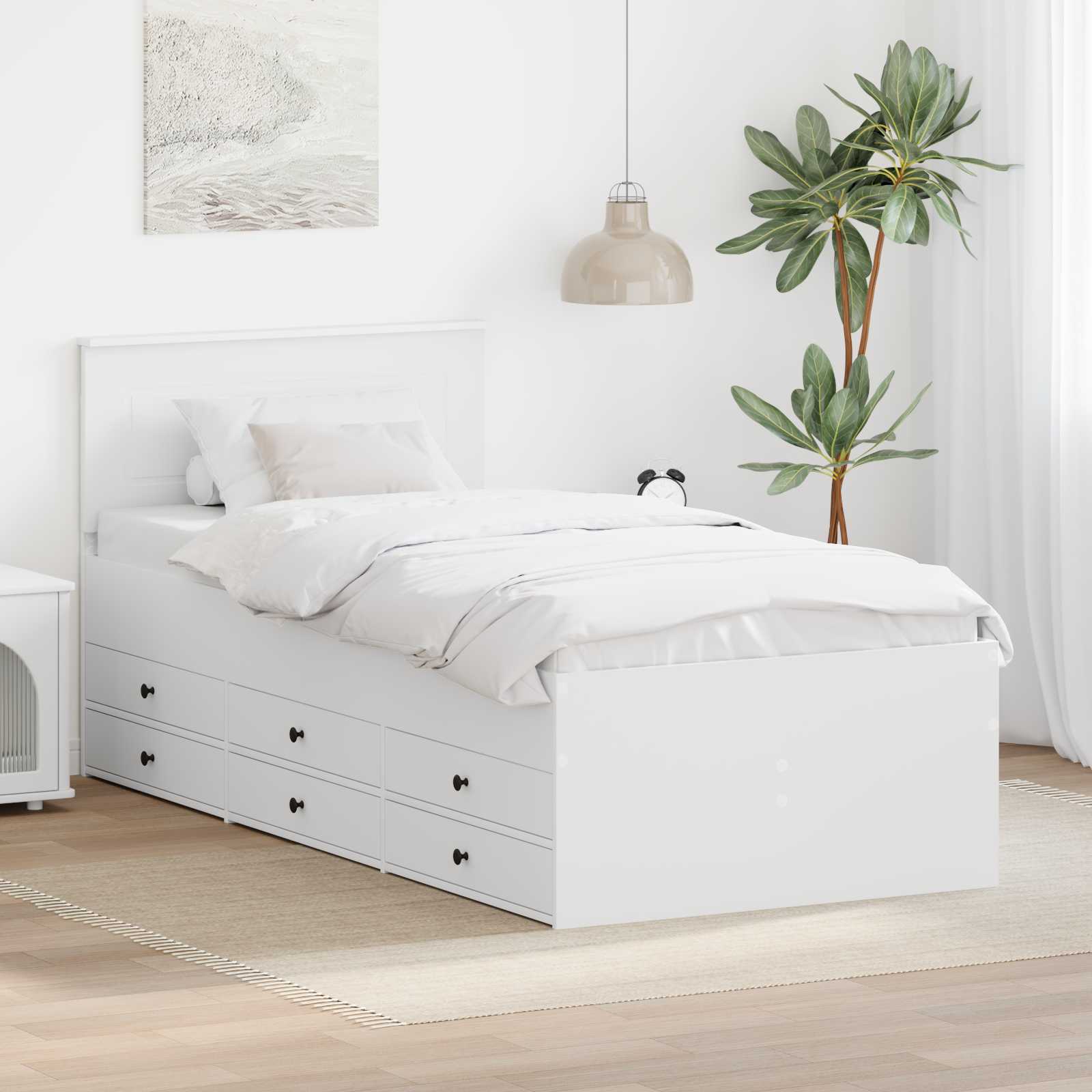 Krevet na dan Bijela i crna 75 x 190 cm Konstruirano drvo