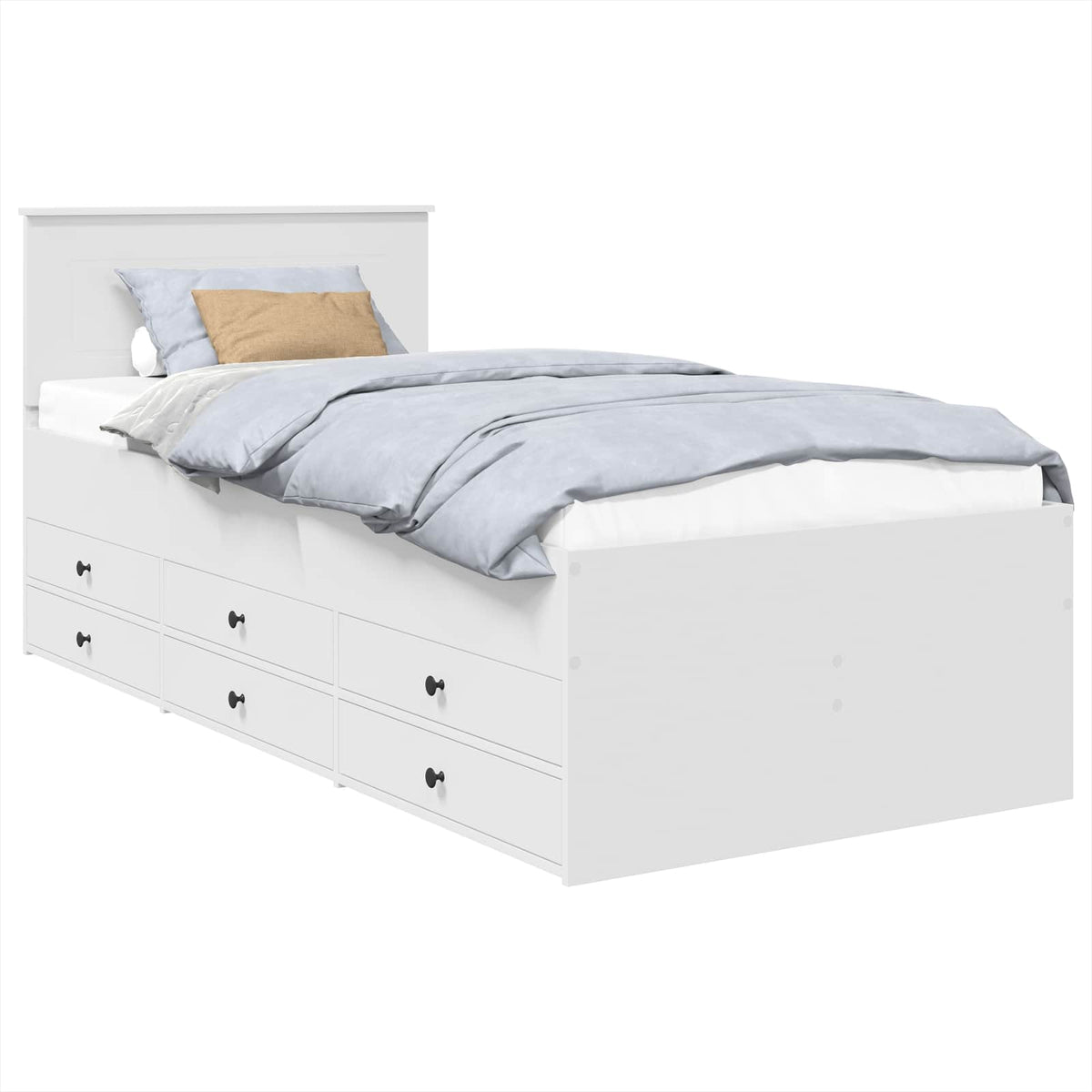 Krevet na dan Bijela i crna 75 x 190 cm Konstruirano drvo
