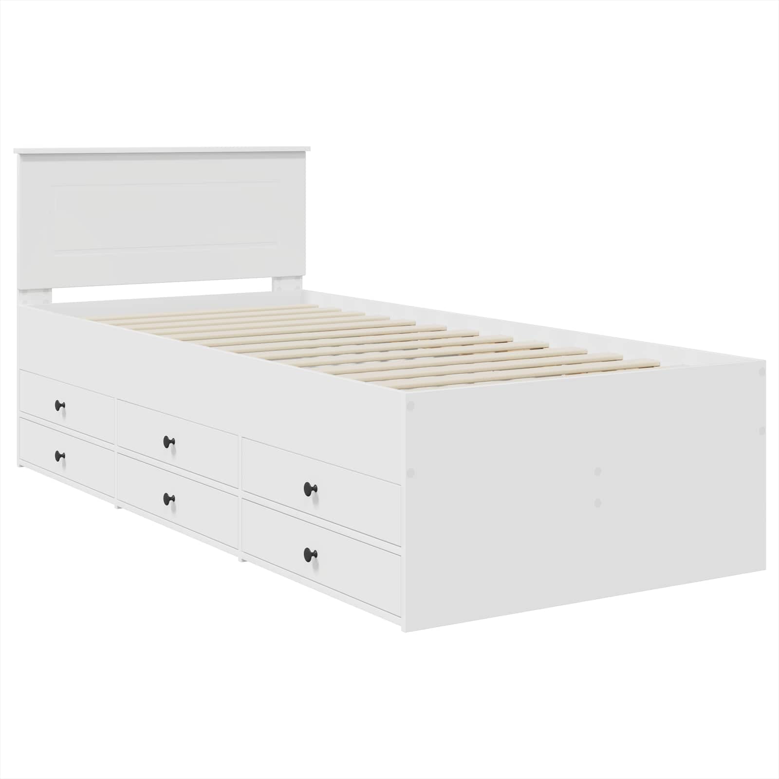 Krevet na dan Bijela i crna 75 x 190 cm Konstruirano drvo