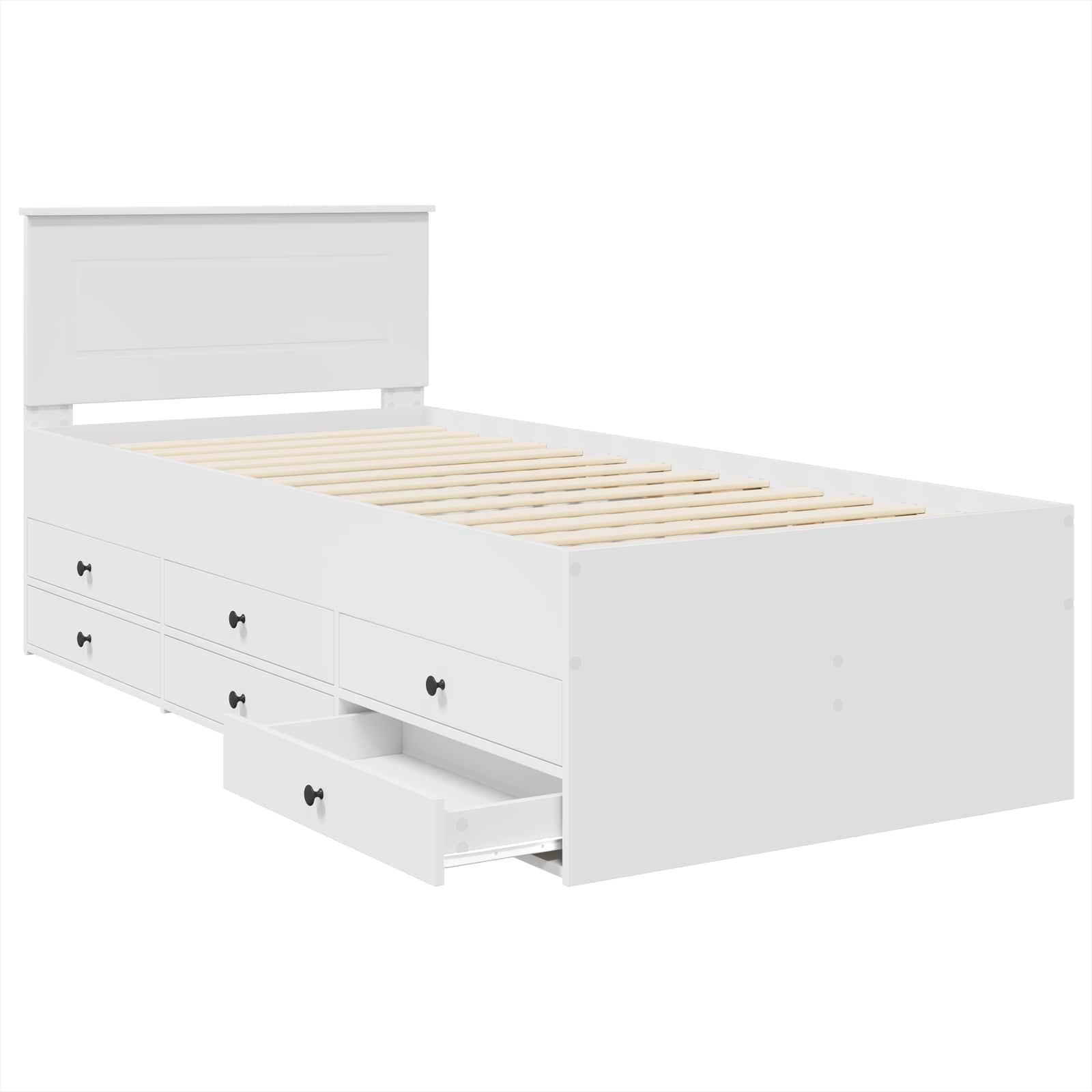 Krevet na dan Bijela i crna 75 x 190 cm Konstruirano drvo