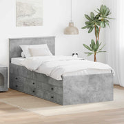 Krevet na dan Beton siva i crna 70 x 190 cm Konstruirano drvo