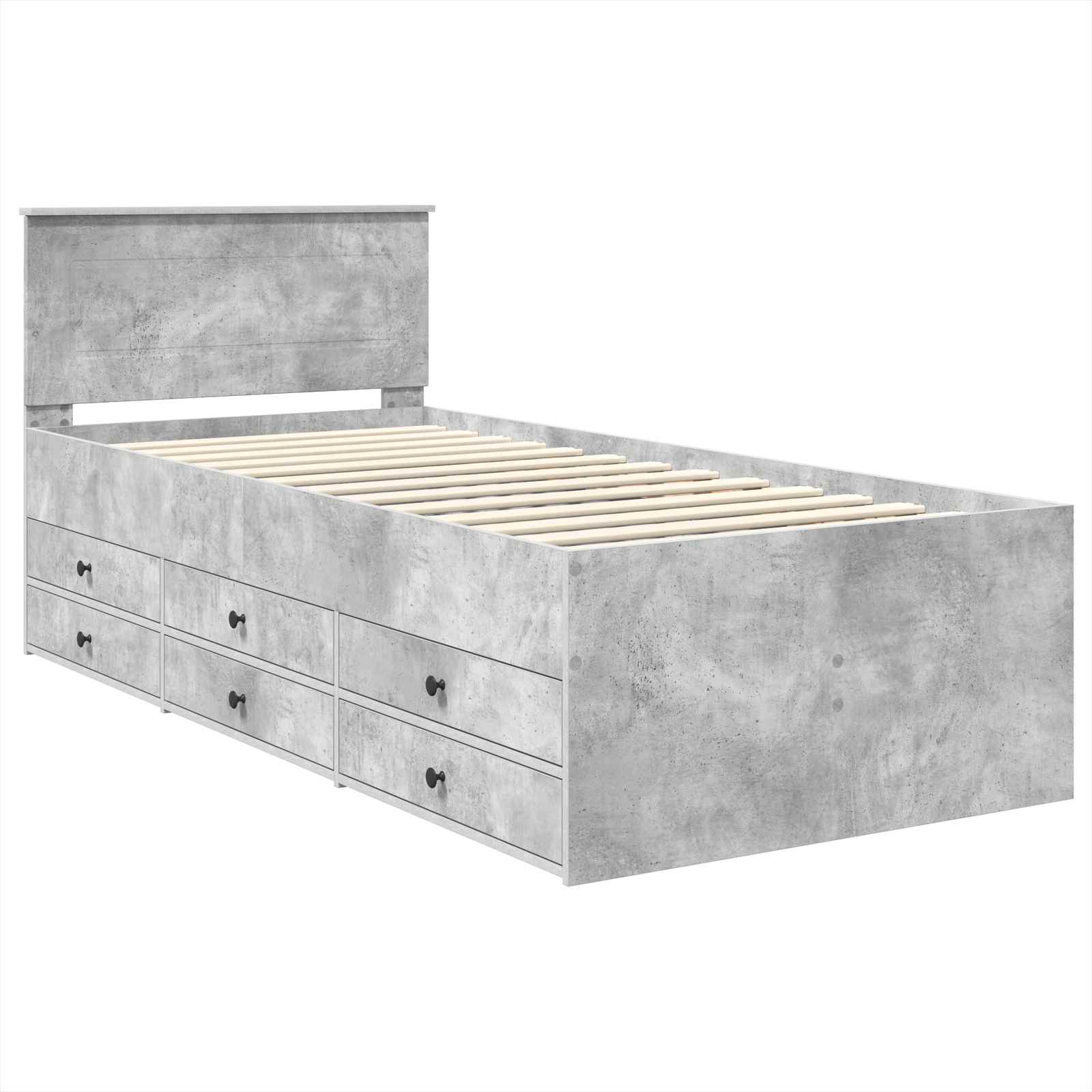 Krevet na dan Beton siva i crna 70 x 190 cm Konstruirano drvo