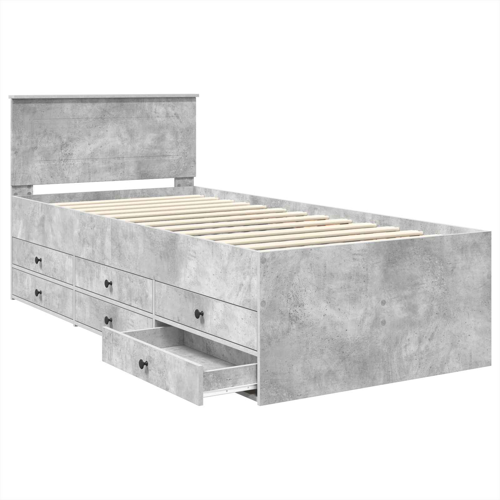 Krevet na dan Beton siva i crna 70 x 190 cm Konstruirano drvo
