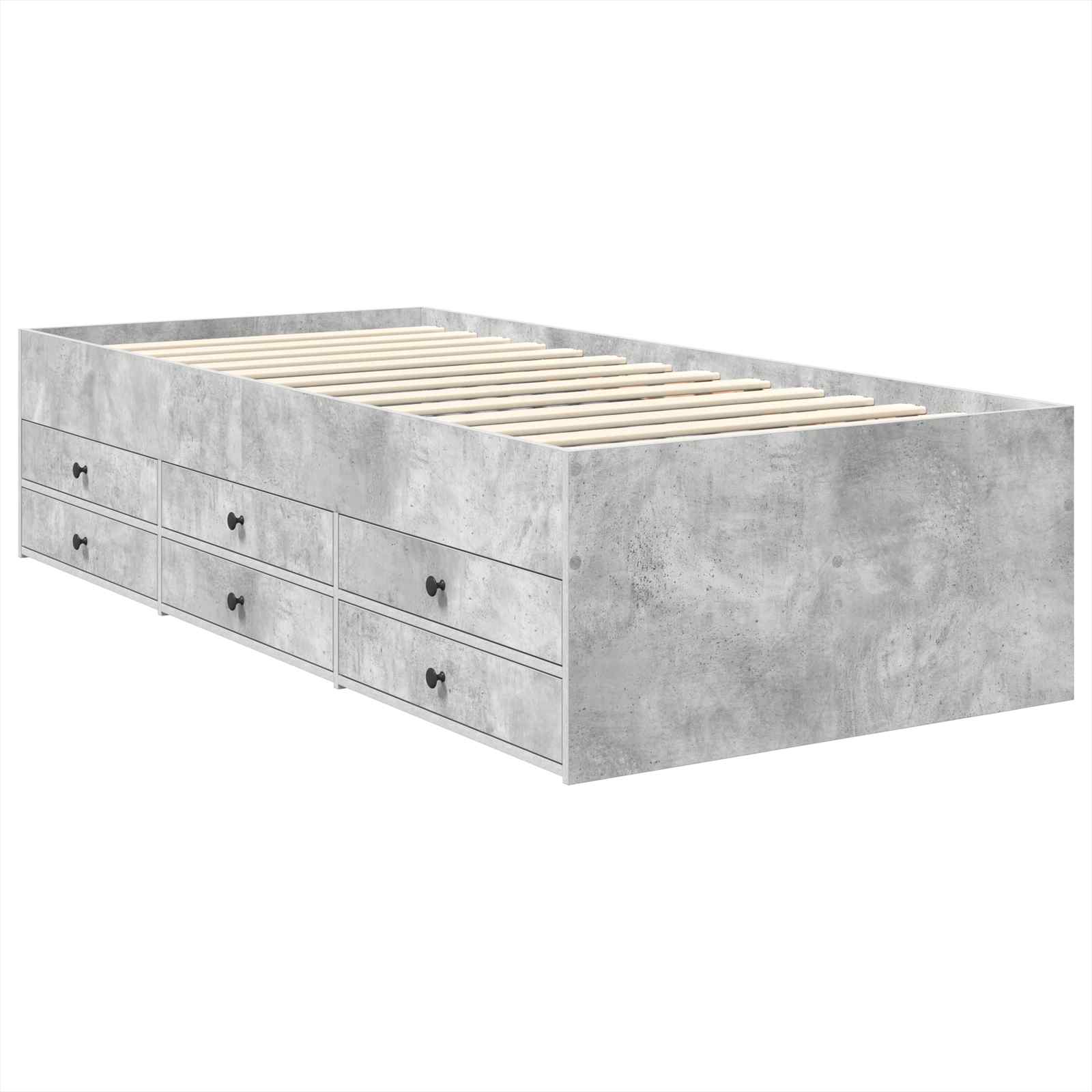 Krevet na dan Beton siva i crna 70 x 190 cm Konstruirano drvo