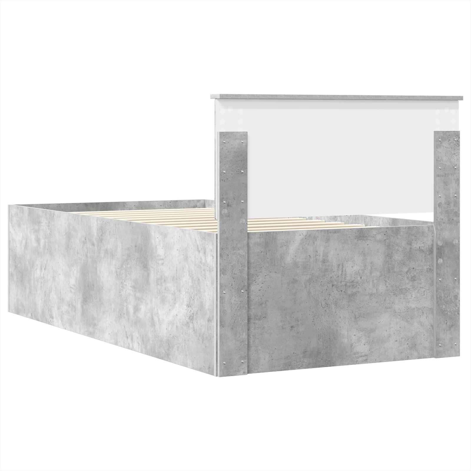 Krevet na dan Beton siva i crna 70 x 190 cm Konstruirano drvo