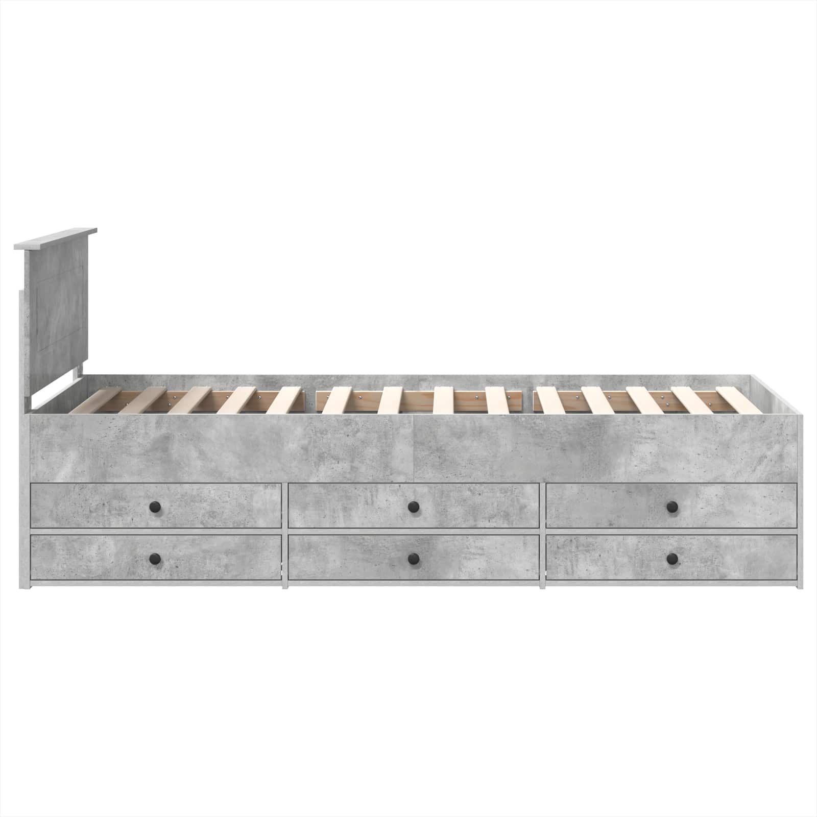 Krevet na dan Beton siva i crna 70 x 190 cm Konstruirano drvo