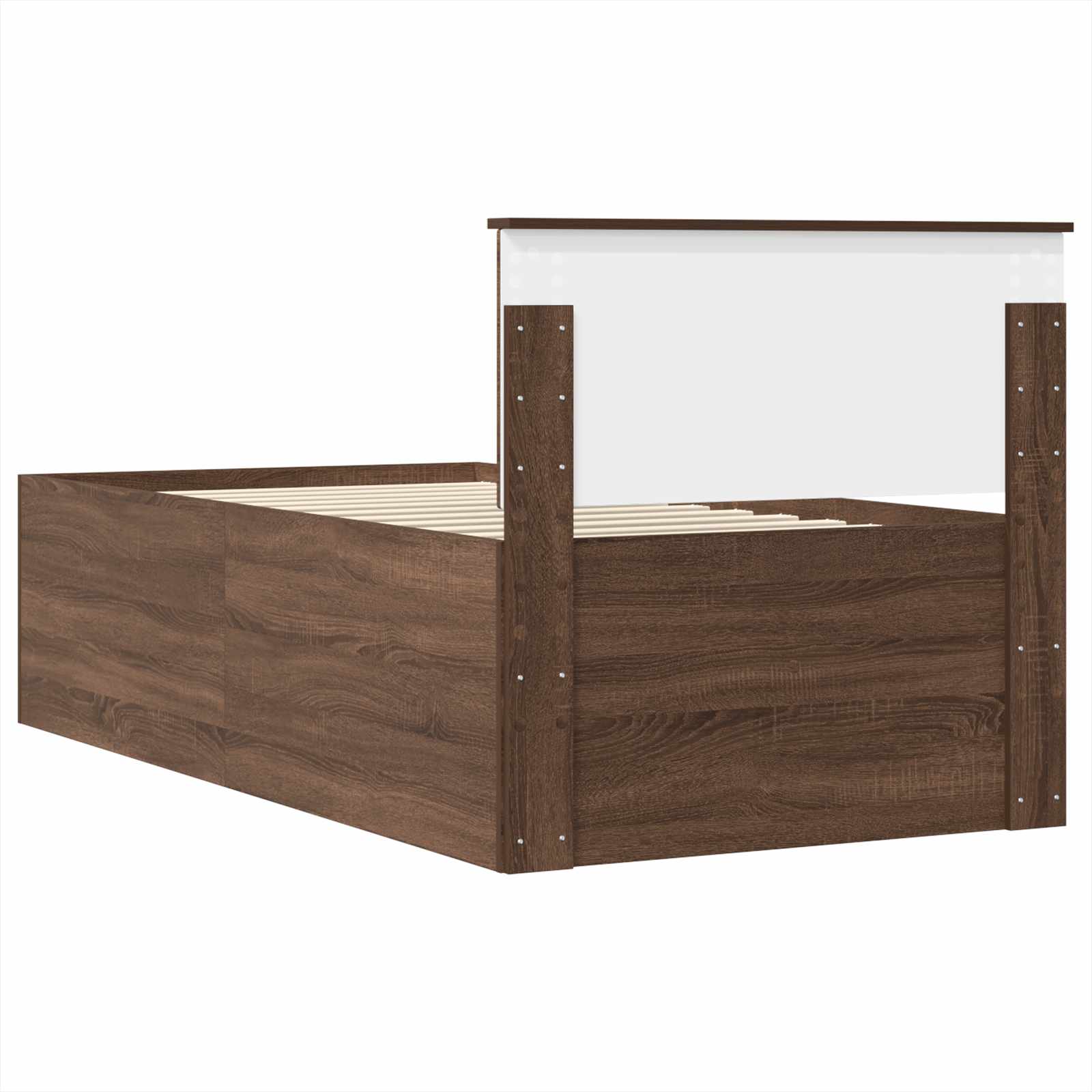 Krevet na dan Smeđi hrast i crna 75 x 190 cm Konstruirano drvo