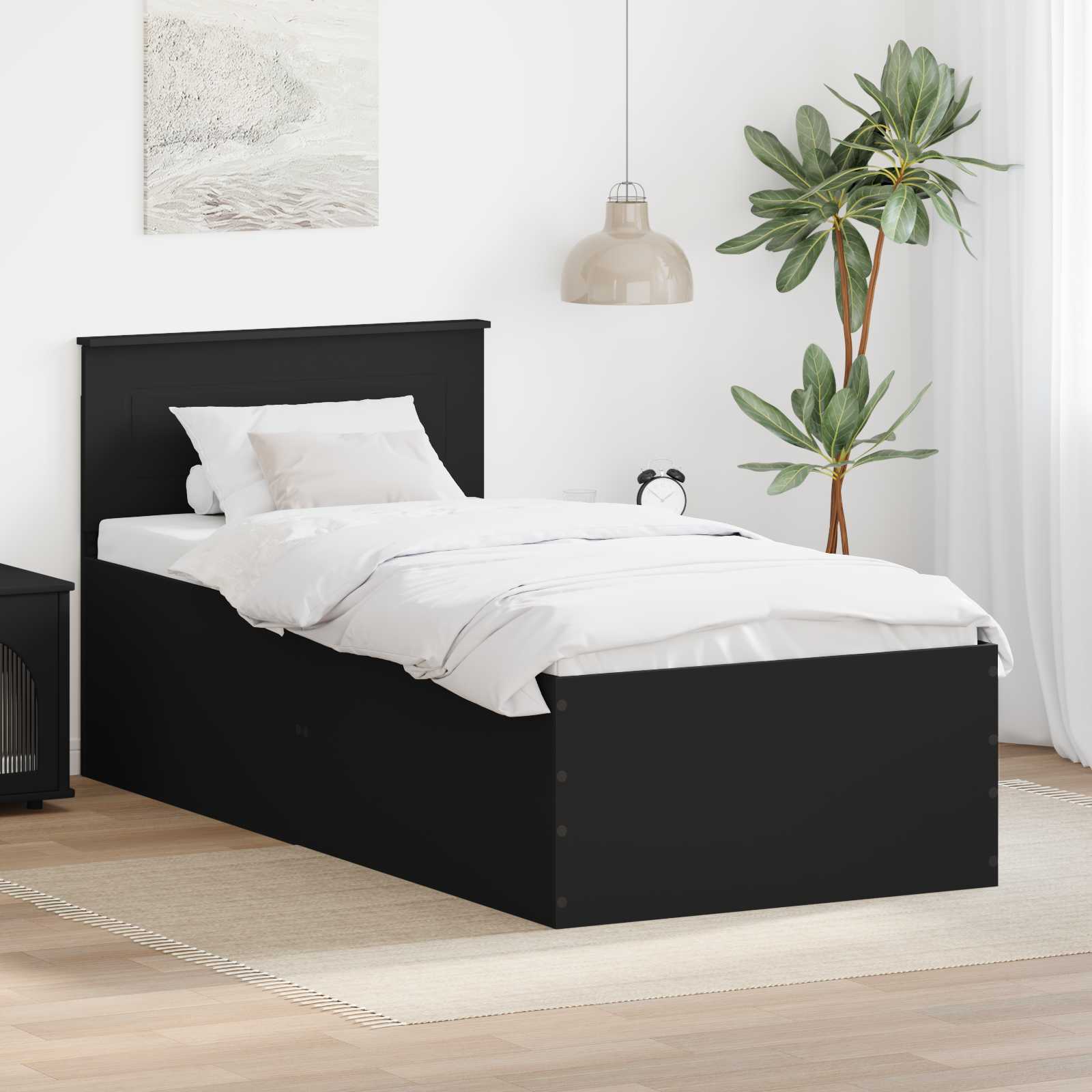Krevetna konstrukcija Crna 120 x 200 cm Konstruirano drvo