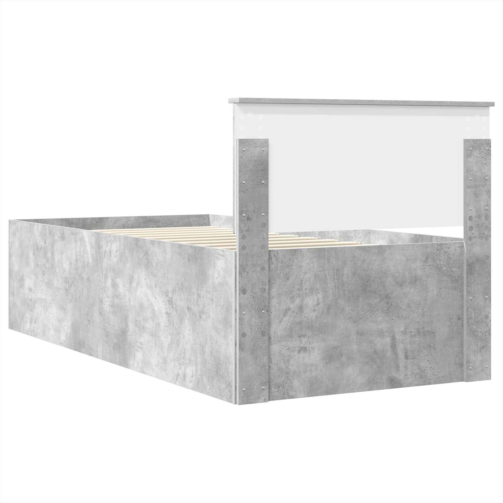 Krevetna konstrukcija s uzglavljem Betonski sivi 120 x 200 cm