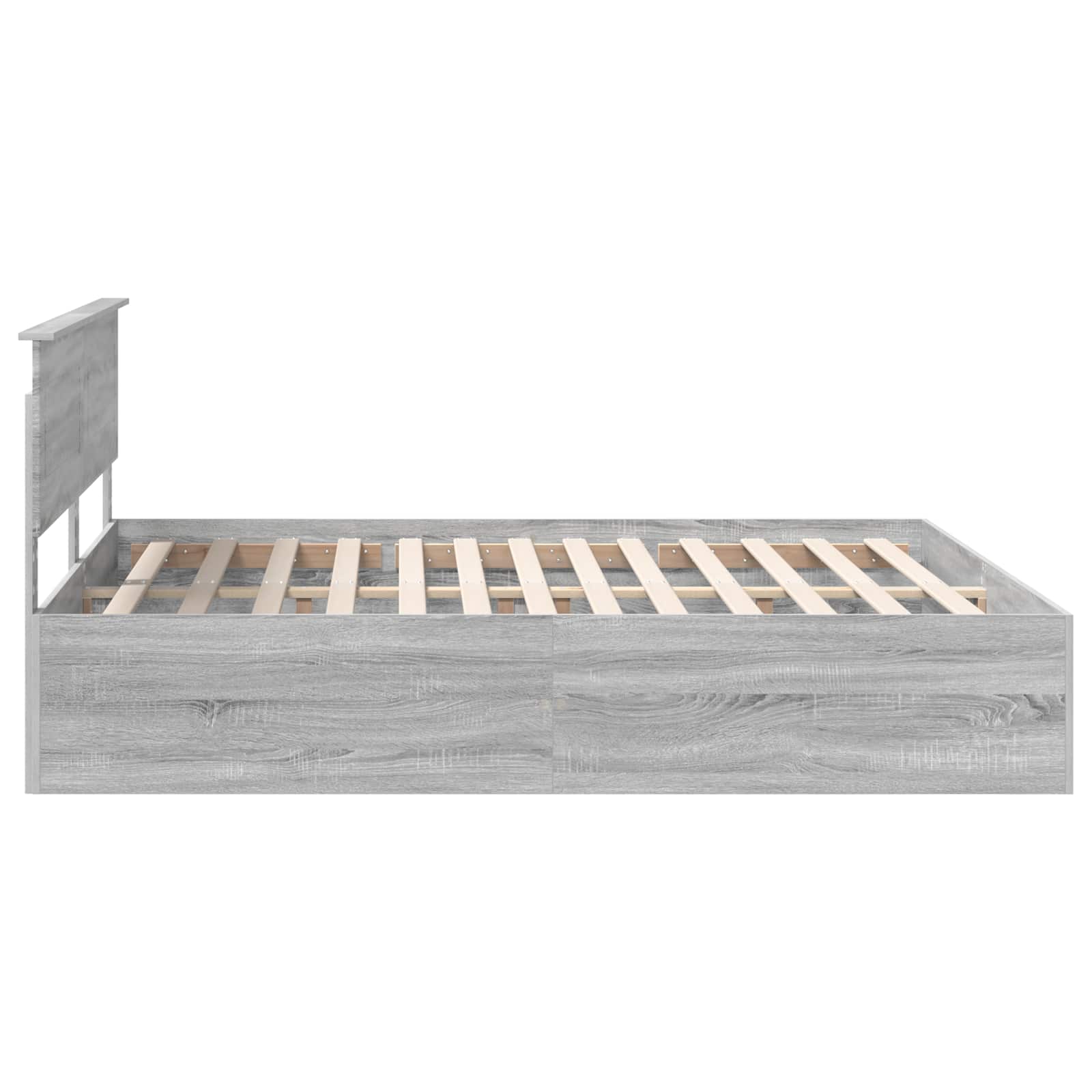 Krevetna konstrukcija s uzglavljem Siva Sonoma 200 x 200 cm