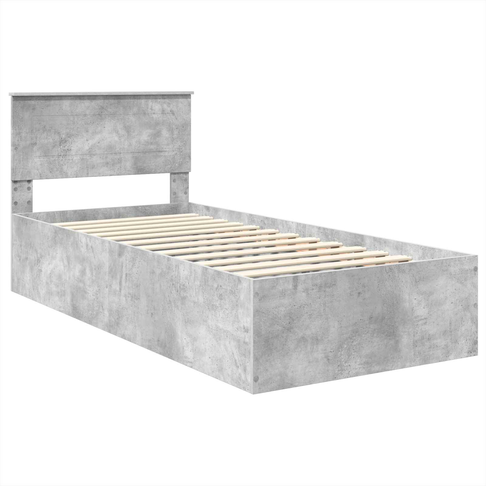 Krevetna konstrukcija s uzglavljem Betonski sivi 75 x 190 cm