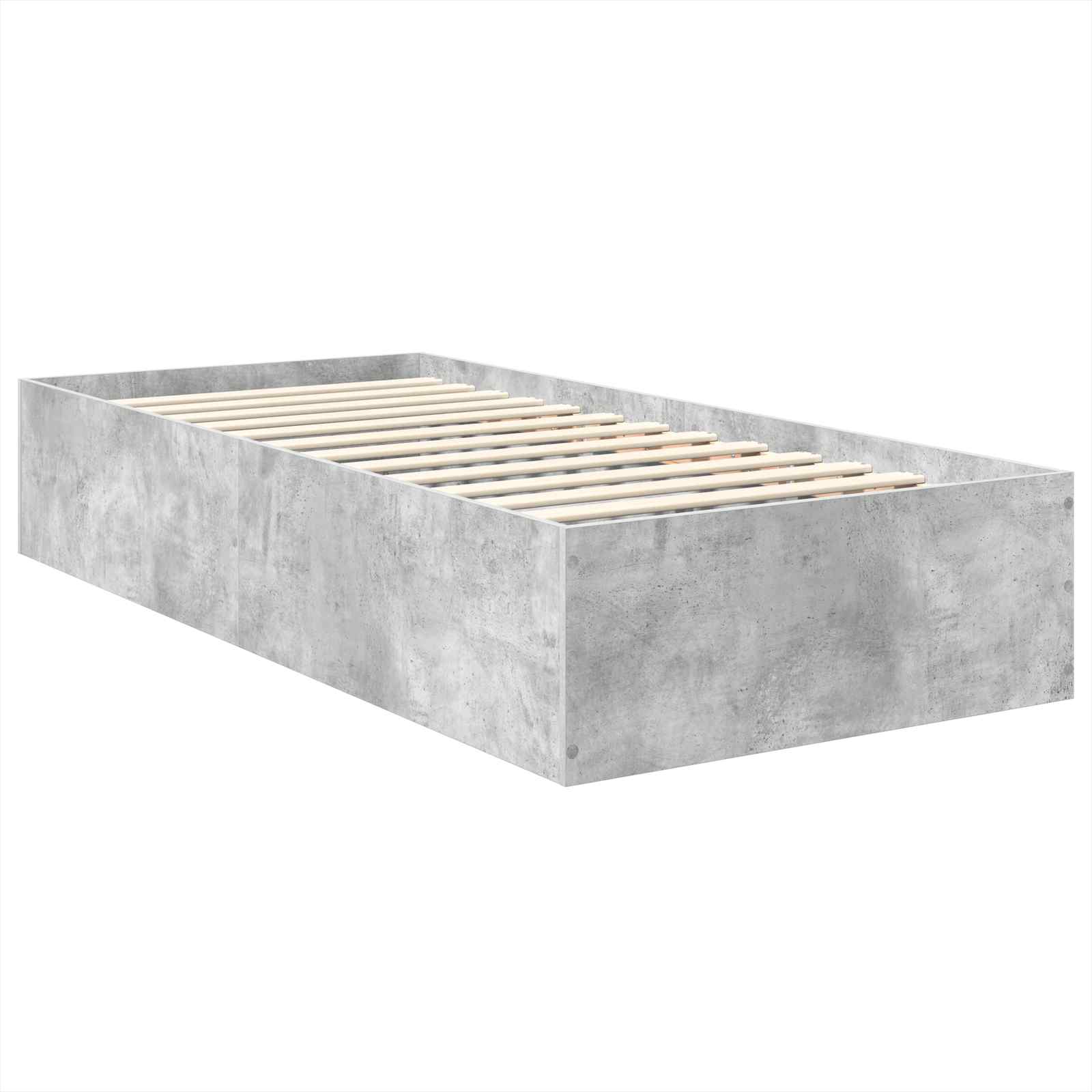 Krevetna konstrukcija s uzglavljem Betonski sivi 75 x 190 cm