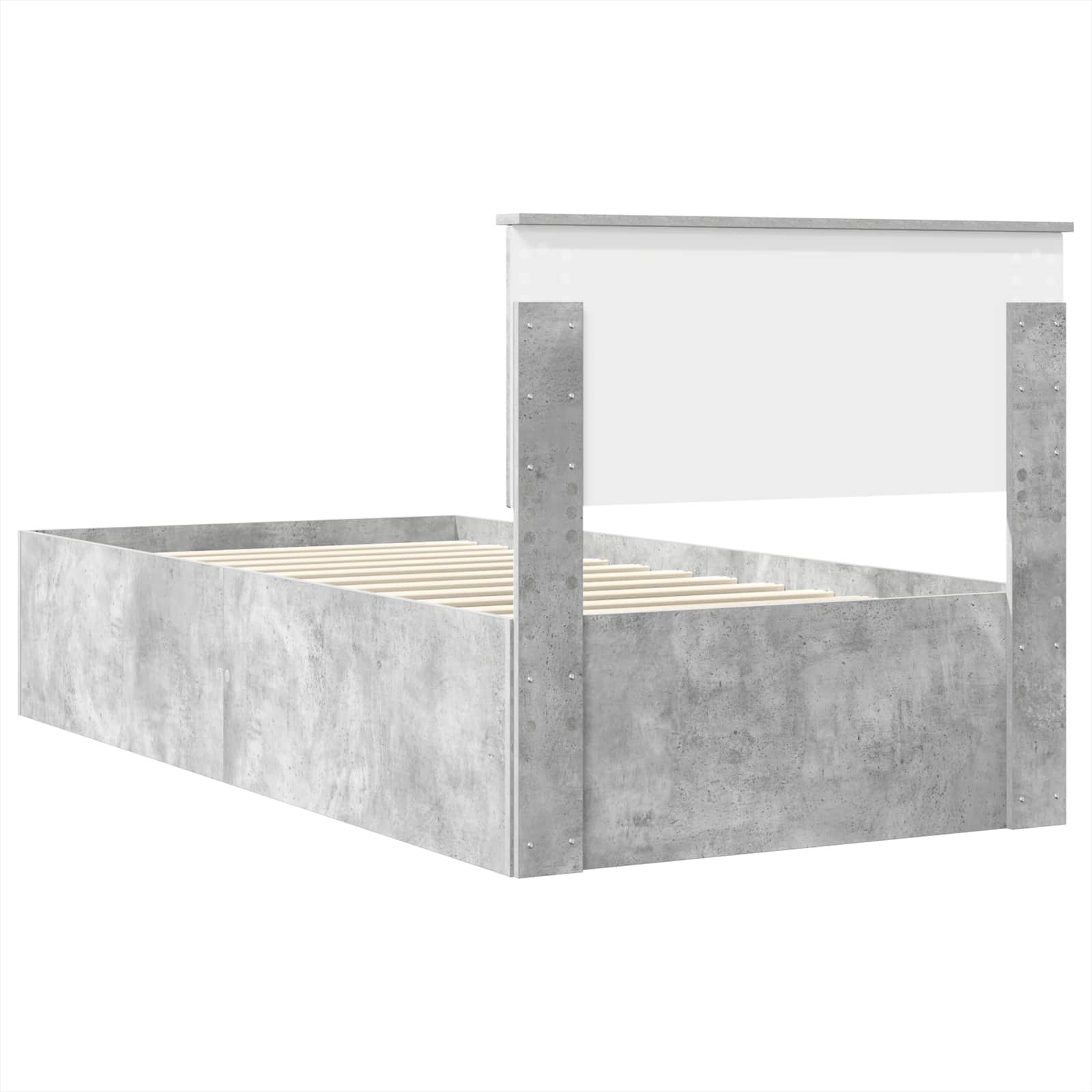 Krevetna konstrukcija s uzglavljem Betonski sivi 75 x 190 cm