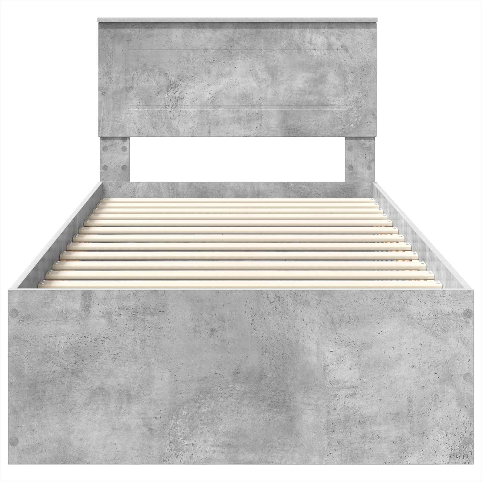 Krevetna konstrukcija s uzglavljem Betonski sivi 75 x 190 cm