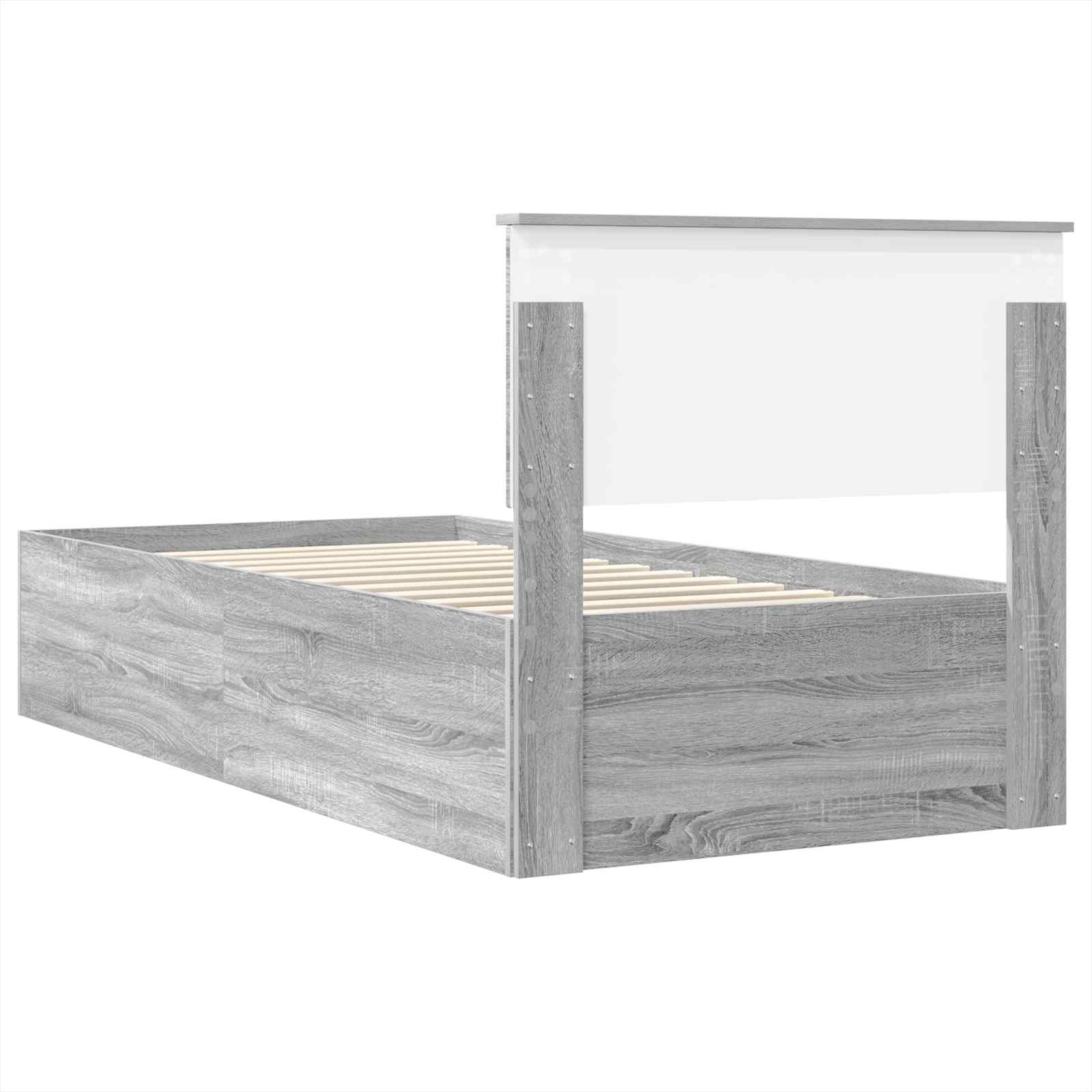Krevetna konstrukcija Siva Sonoma 75 x 190 cm Konstruirano drvo