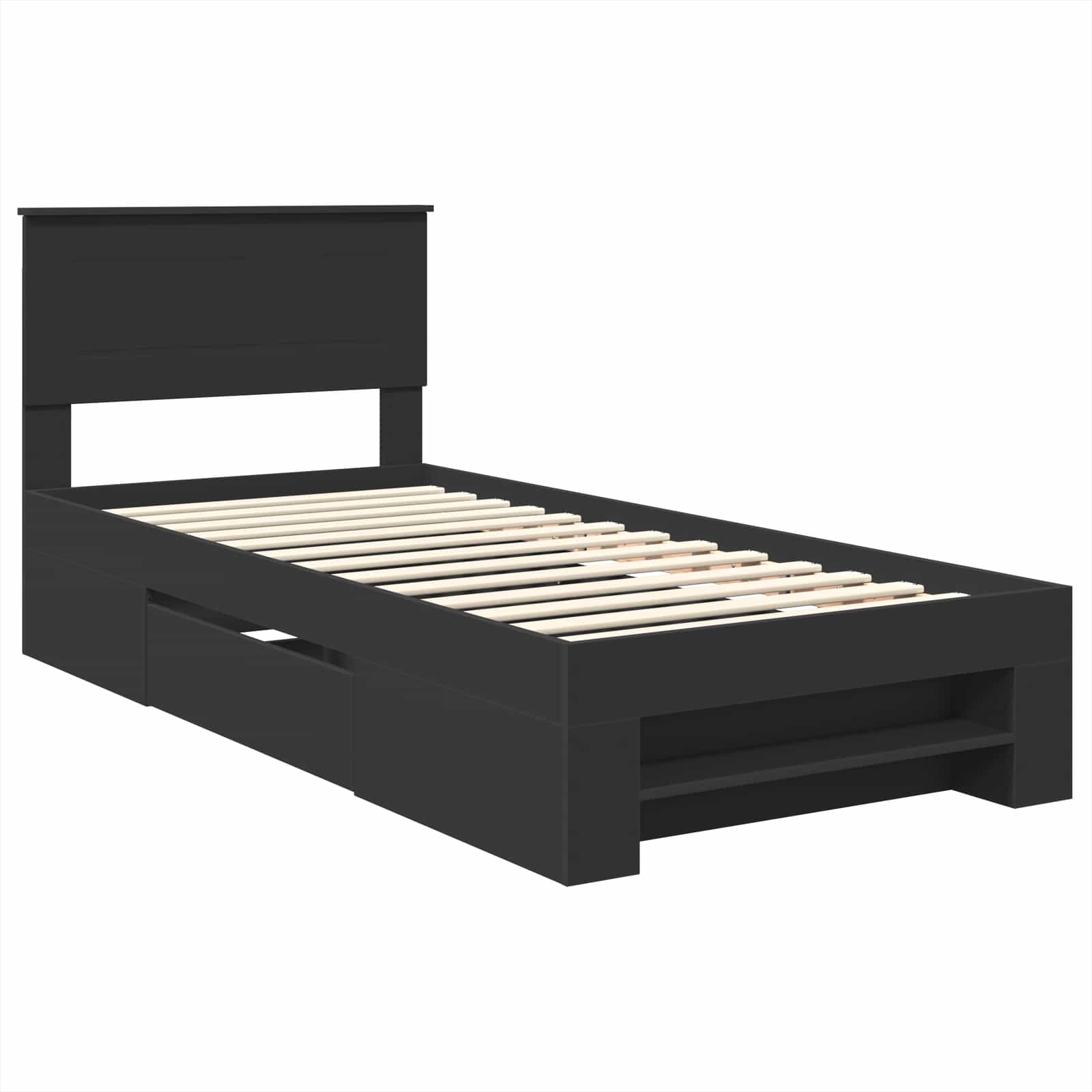 Krevetna konstrukcija Crna 80 x 200 cm Konstruirano drvo