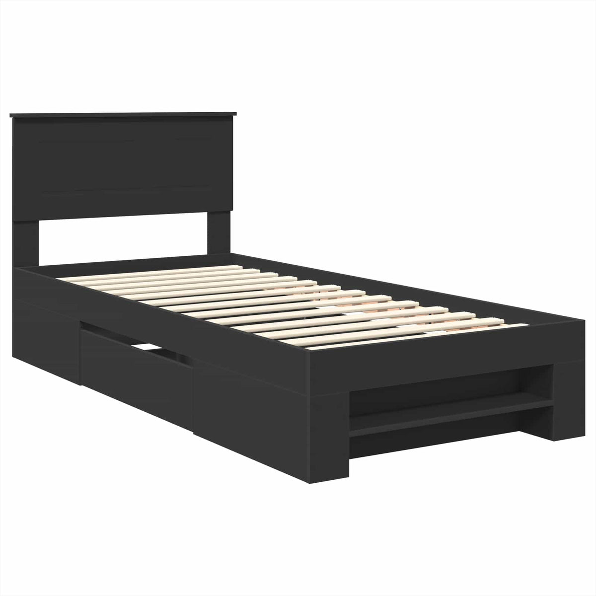 Krevetna konstrukcija Crna 80 x 200 cm Konstruirano drvo