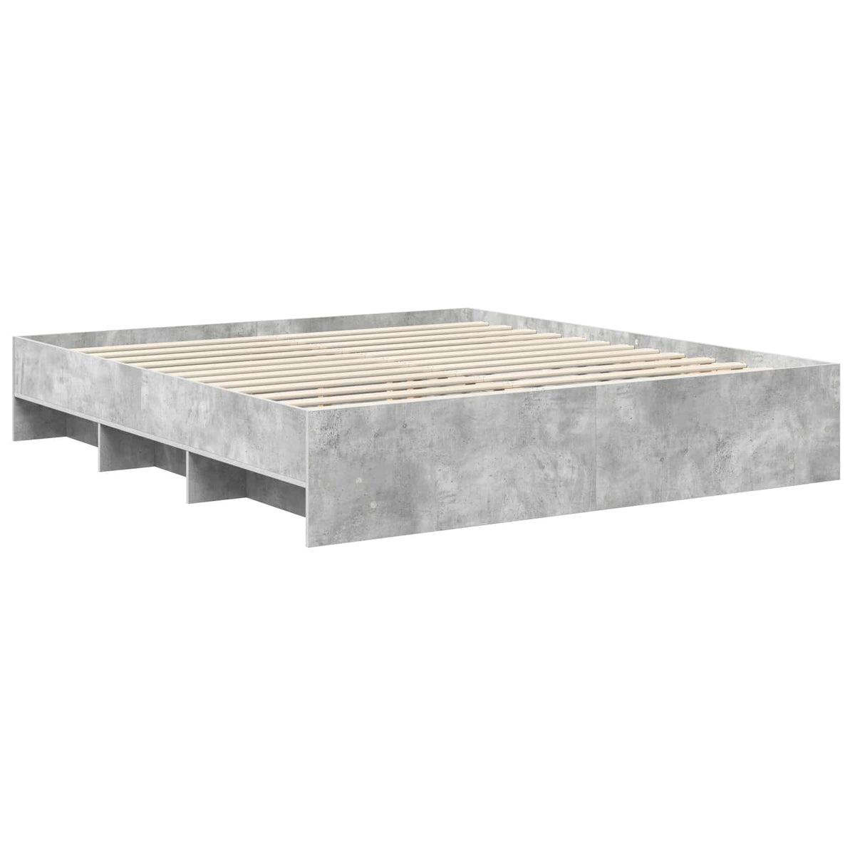 Krevetna konstrukcija s uzglavljem Betonski sivi 200 x 200 cm