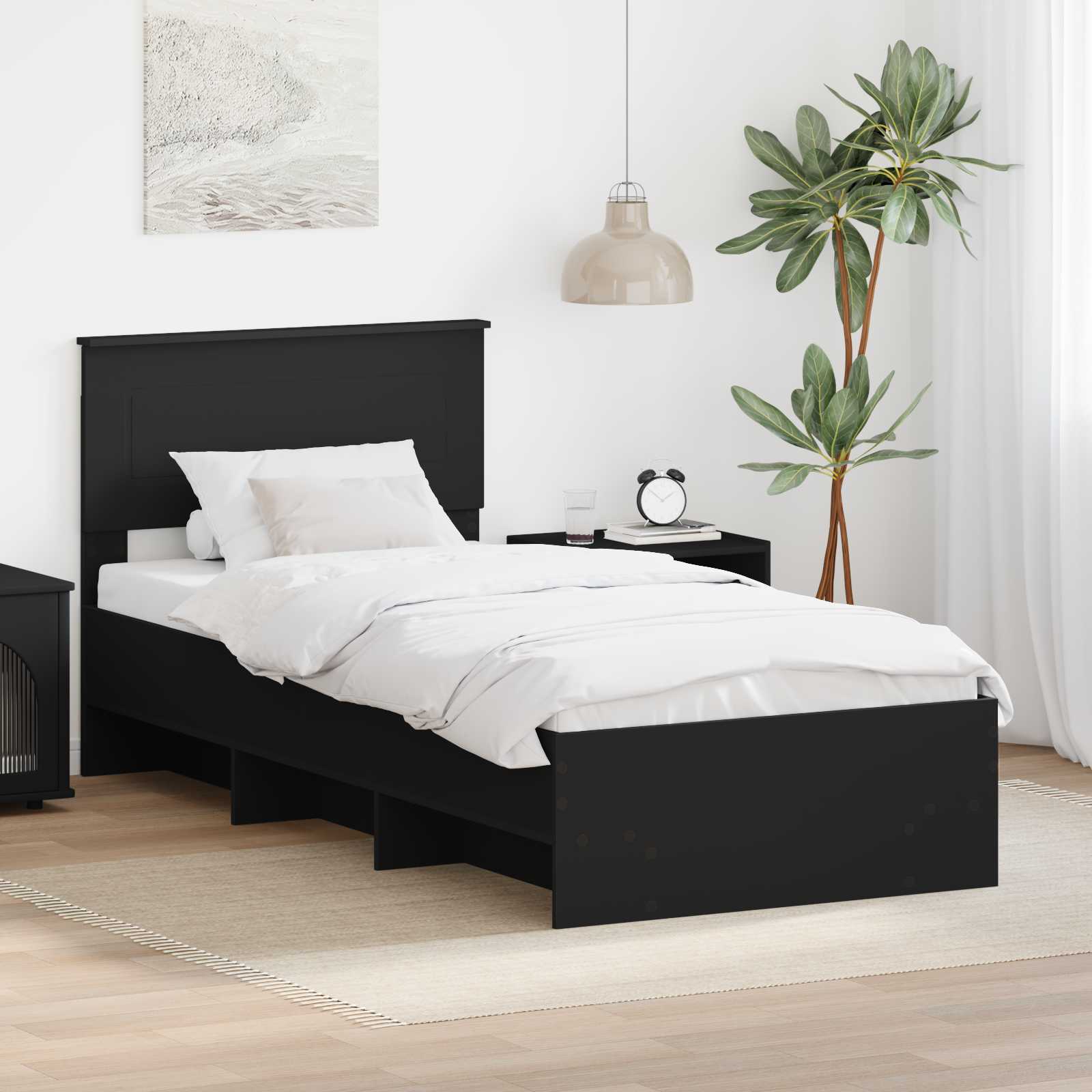 Krevetna konstrukcija Crna 80 x 200 cm Konstruirano drvo