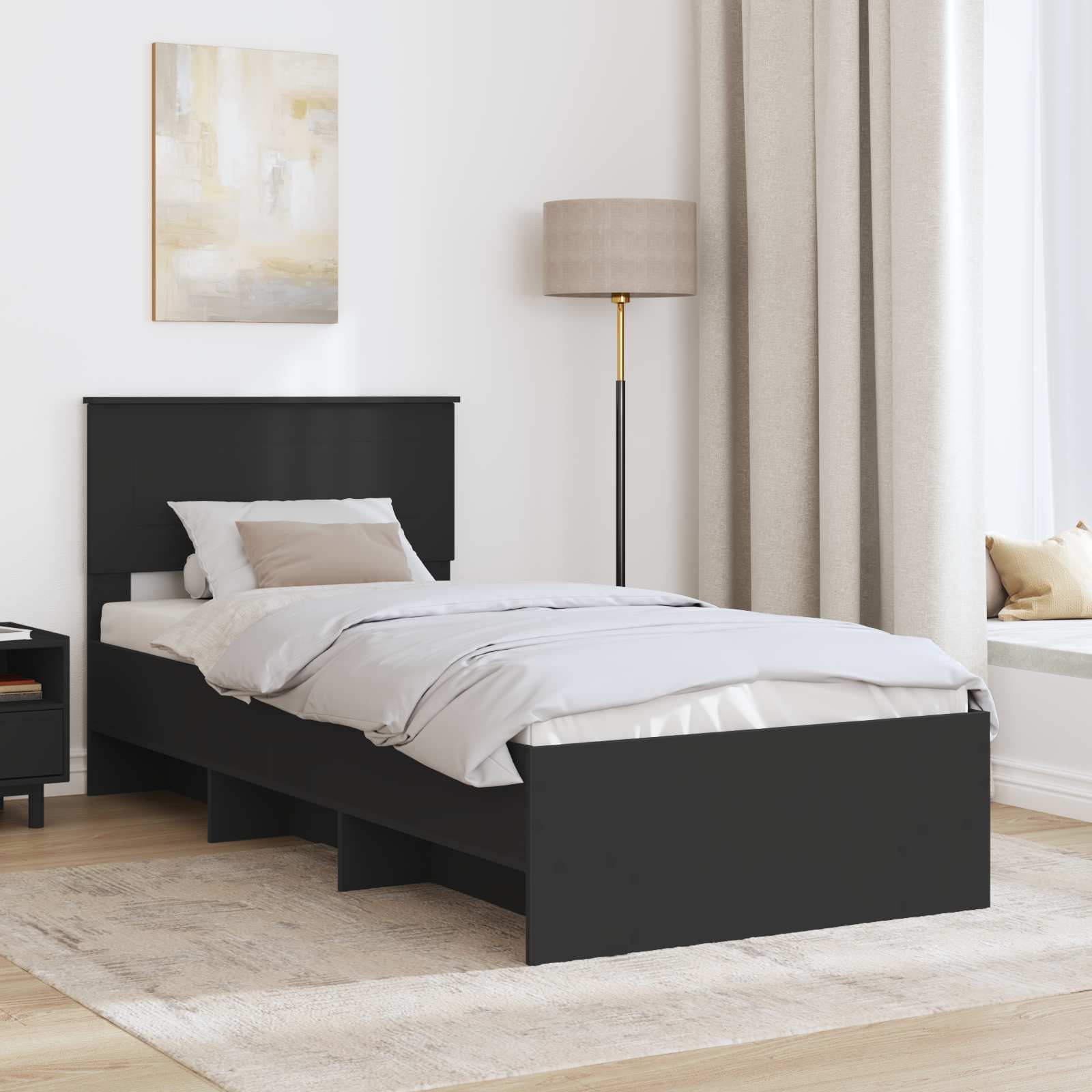 Krevetna konstrukcija Crna 80 x 200 cm Konstruirano drvo