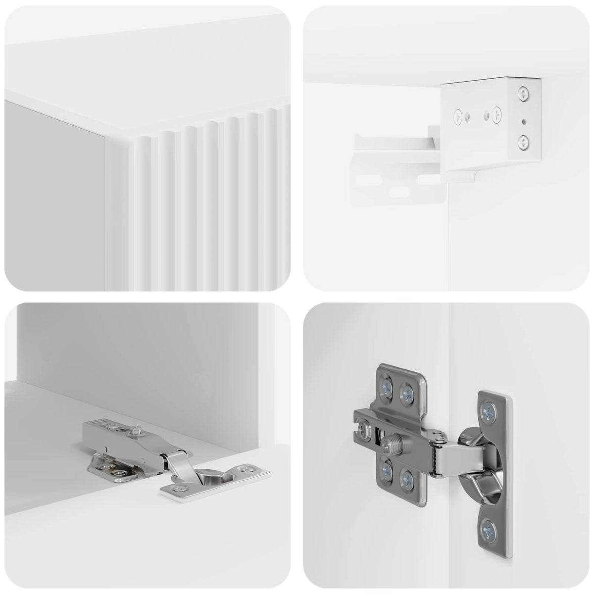 Set zidnog ormarića za TV Zidne 4 pcs Bijelo Konstruirano drvo