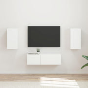 Set zidnog ormarića za TV Zidne 4 pcs Bijelo Konstruirano drvo