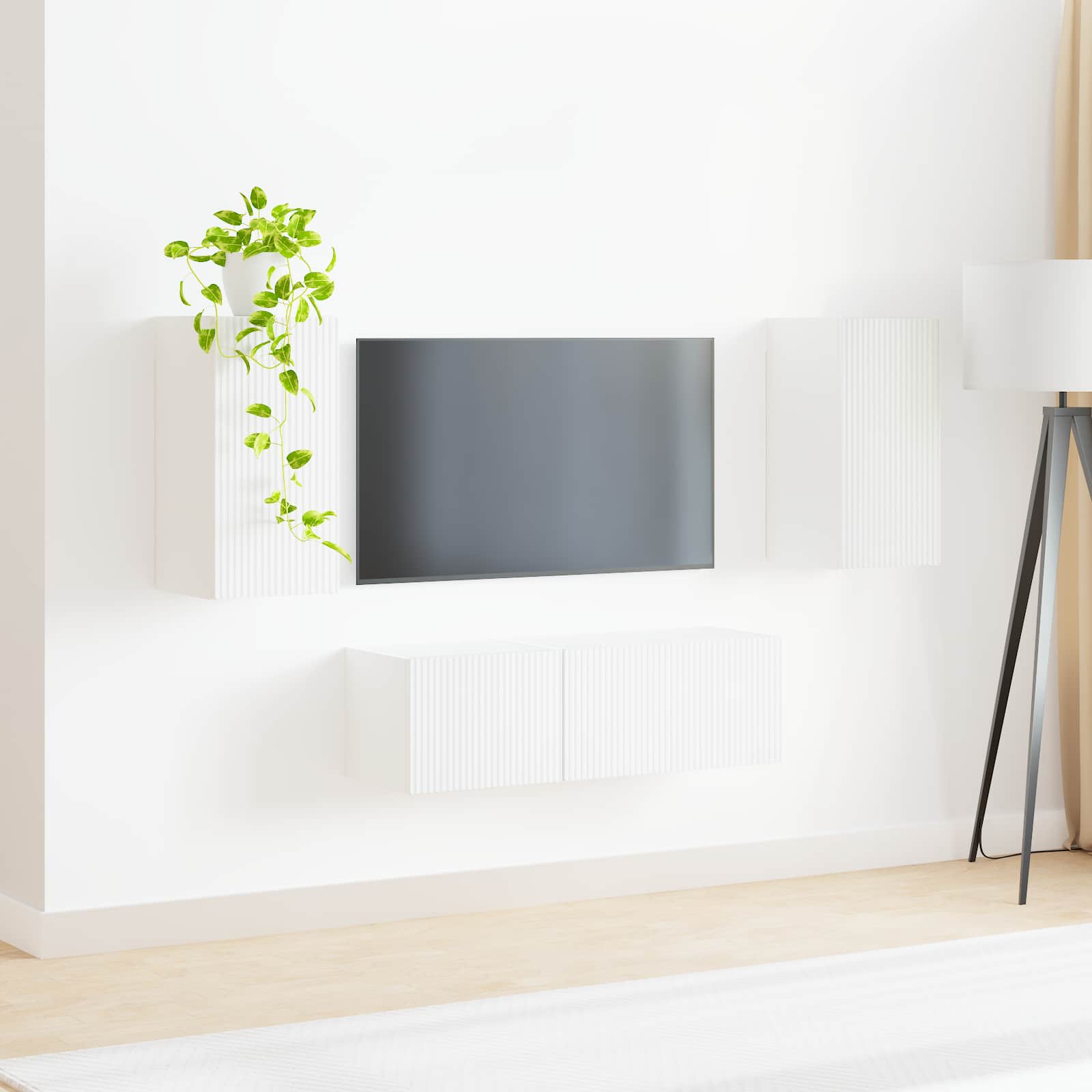 Set zidnog ormarića za TV Zidne 4 pcs Bijelo Konstruirano drvo
