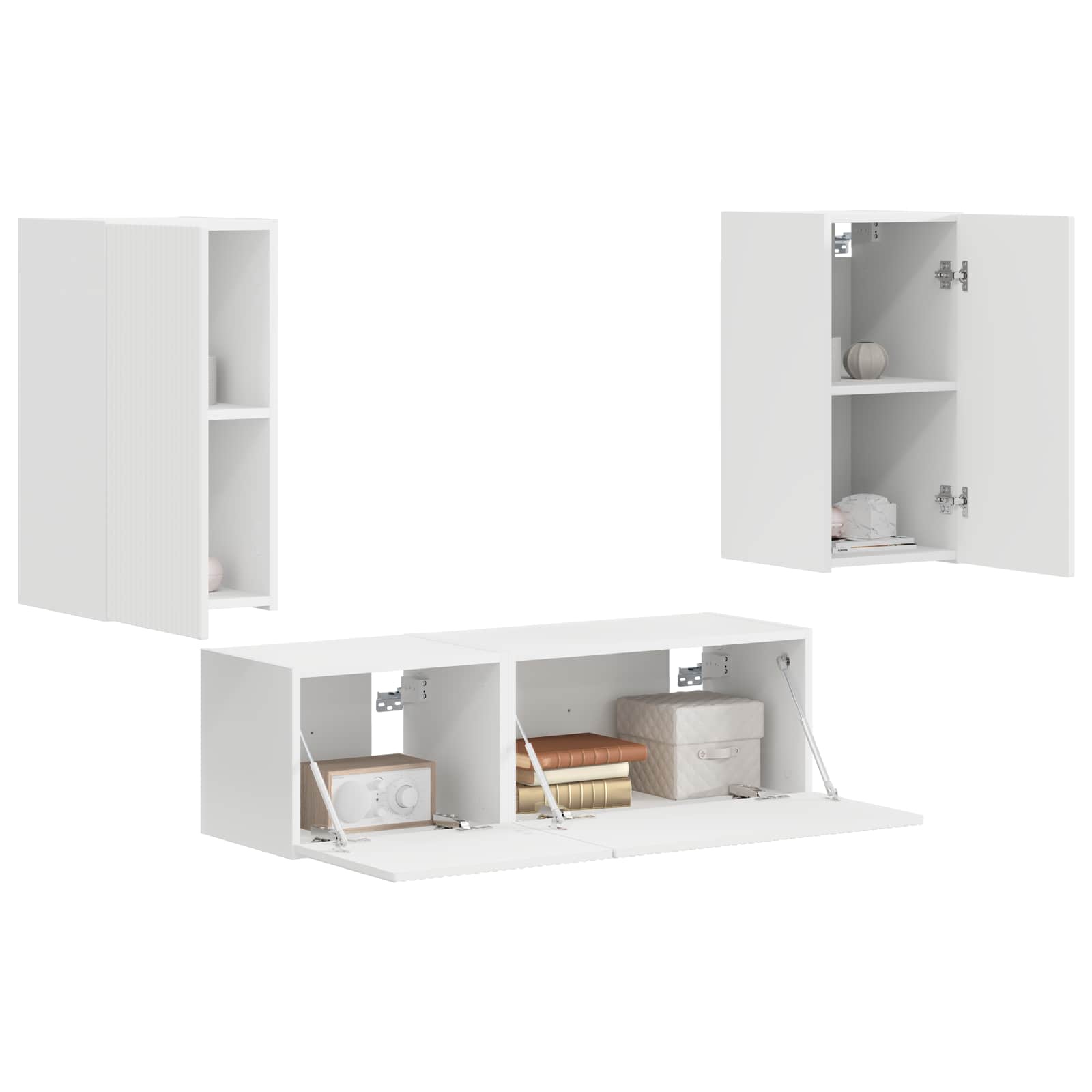 Set zidnog ormarića za TV Zidne 4 pcs Bijelo Konstruirano drvo