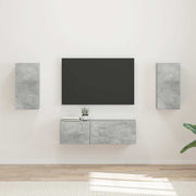 Set zidnog ormarića za TV 4 pcs Betonski sivi Konstruirano drvo