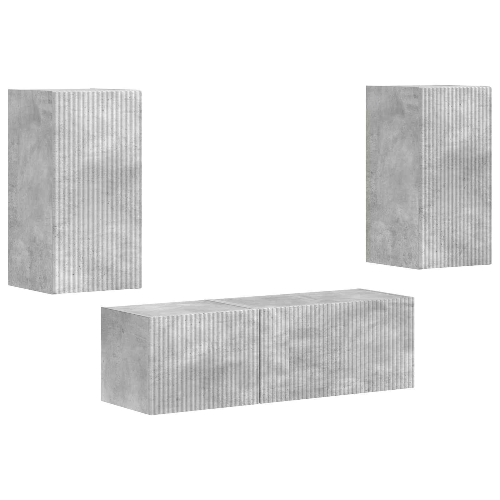 Set zidnog ormarića za TV 4 pcs Betonski sivi Konstruirano drvo