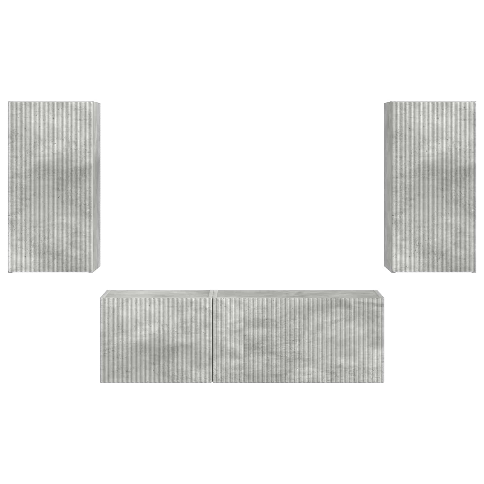 Set zidnog ormarića za TV 4 pcs Betonski sivi Konstruirano drvo