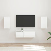 Set zidnog ormarića za TV Zidne 4 pcs Visoki sjaj bijela