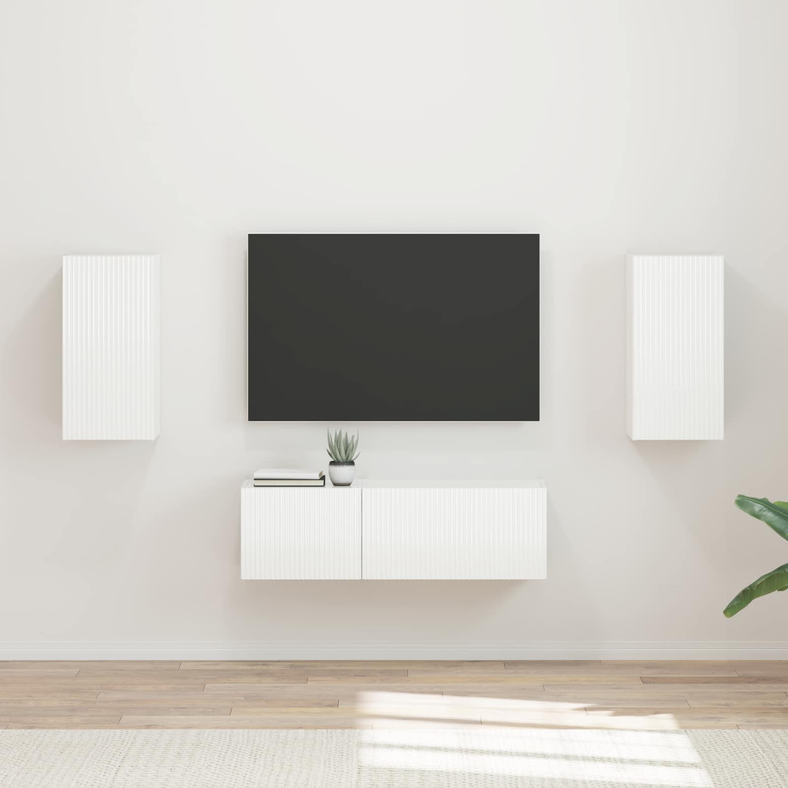 Set zidnog ormarića za TV Zidne 4 pcs Visoki sjaj bijela