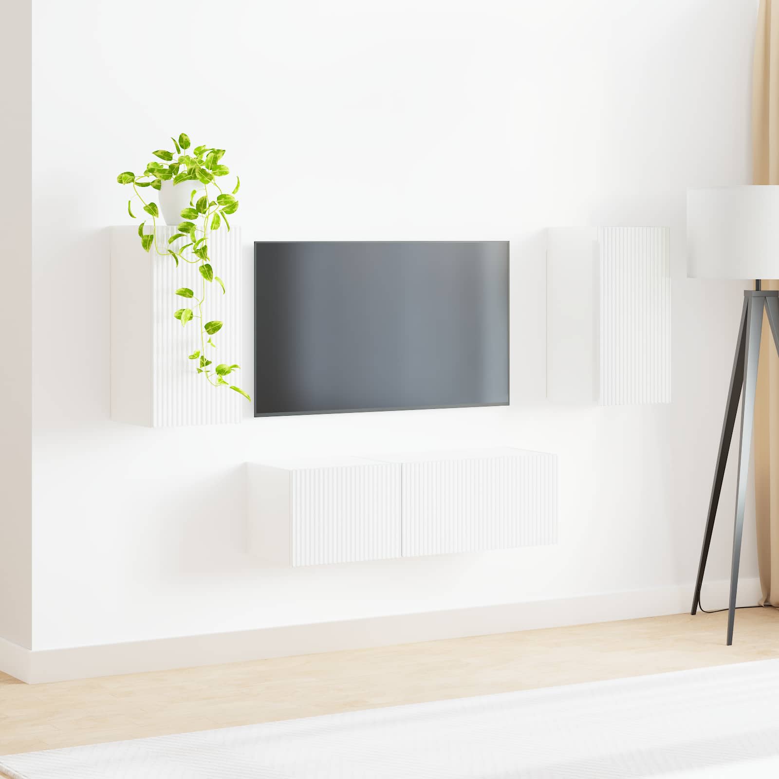 Set zidnog ormarića za TV Zidne 4 pcs Visoki sjaj bijela