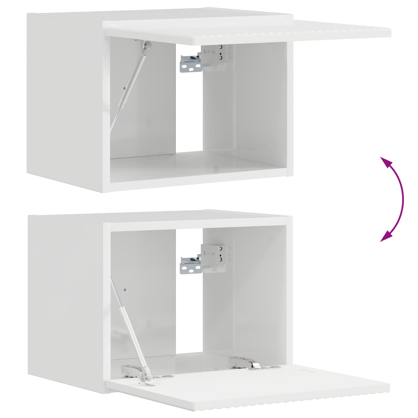 Set zidnog ormarića za TV Zidne 4 pcs Visoki sjaj bijela