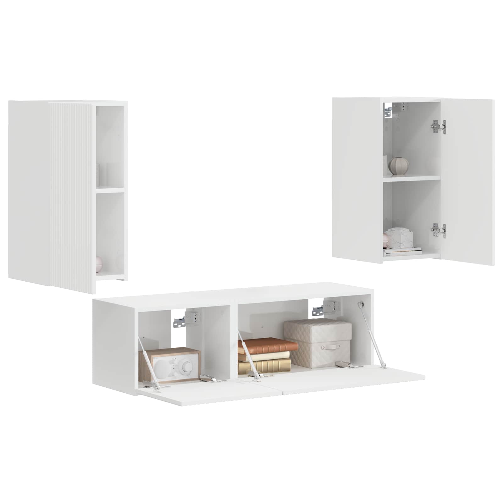 Set zidnog ormarića za TV Zidne 4 pcs Visoki sjaj bijela