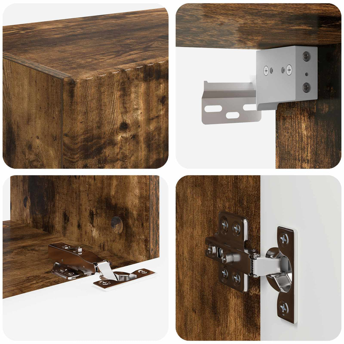 Set zidnog ormarića za TV Zidne 4 pcs Dimljeni hrast