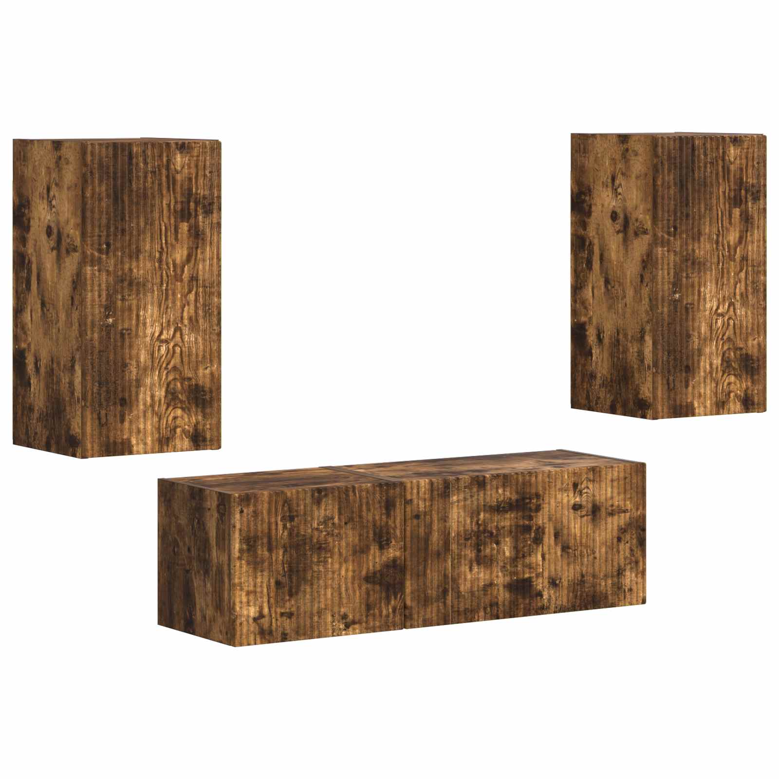 Set zidnog ormarića za TV Zidne 4 pcs Dimljeni hrast