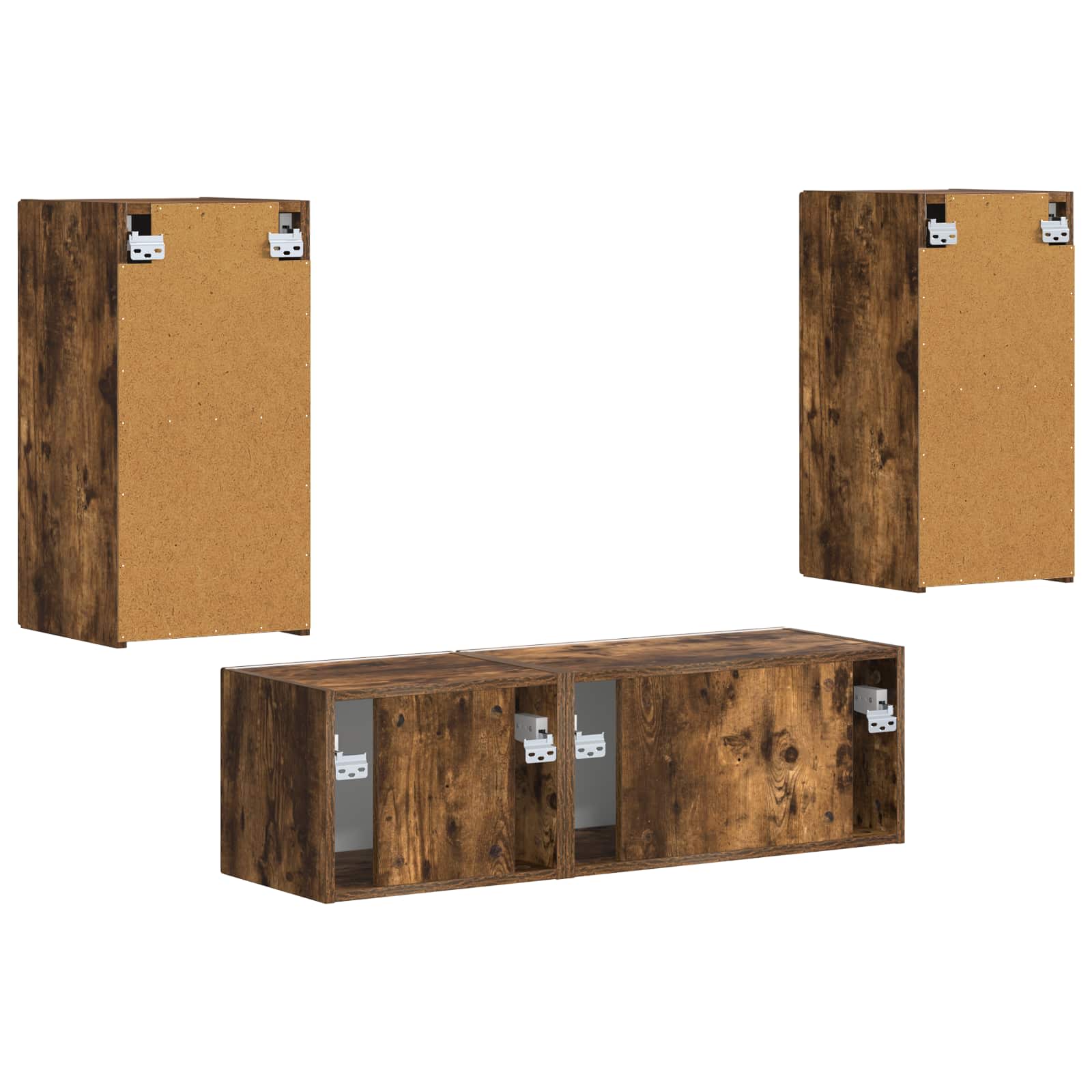 Set zidnog ormarića za TV Zidne 4 pcs Dimljeni hrast
