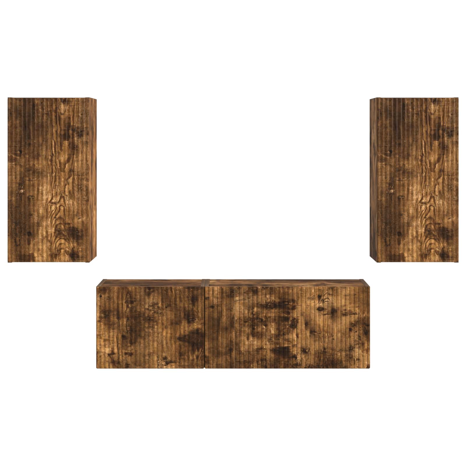 Set zidnog ormarića za TV Zidne 4 pcs Dimljeni hrast
