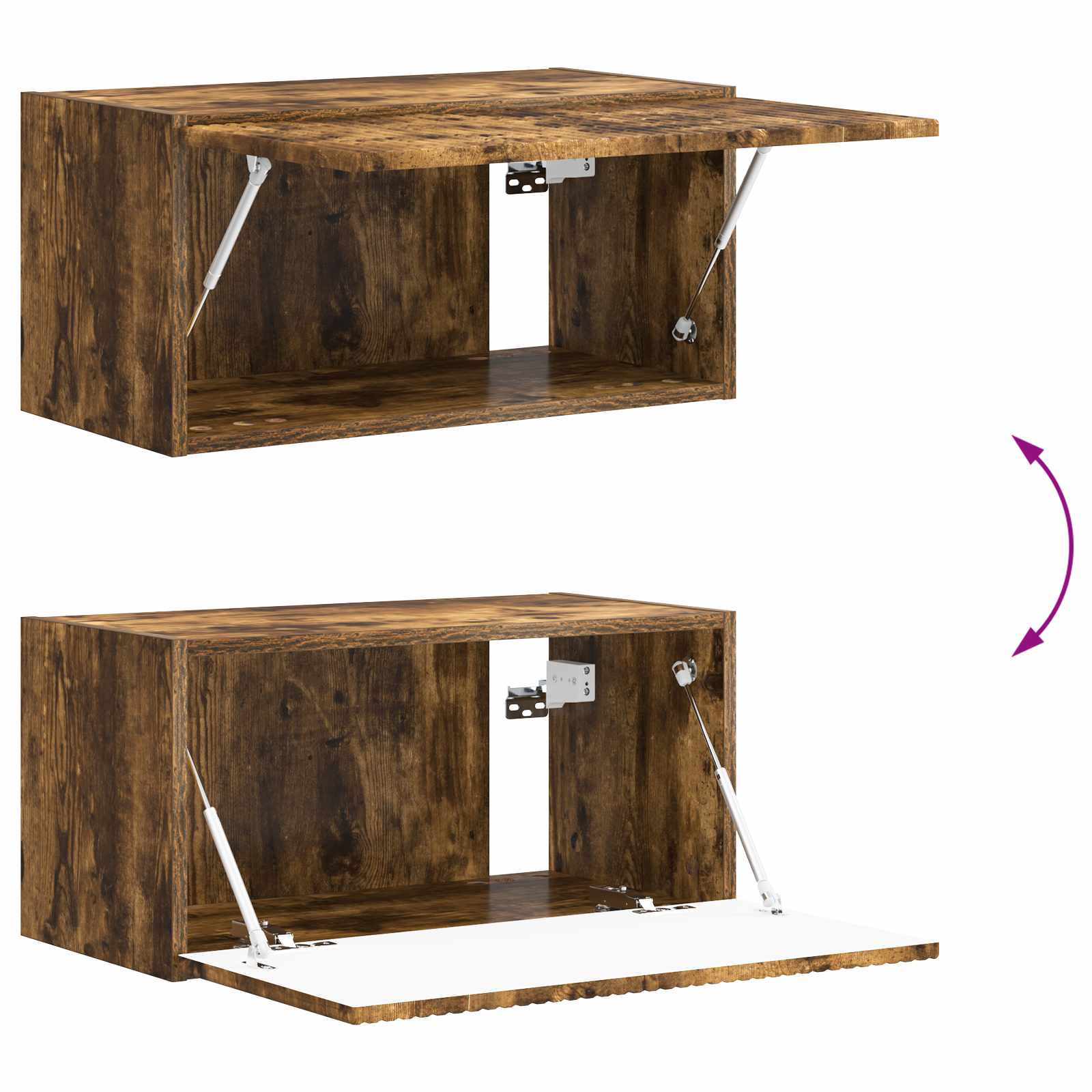 Set zidnog ormarića za TV Zidne 4 pcs Dimljeni hrast