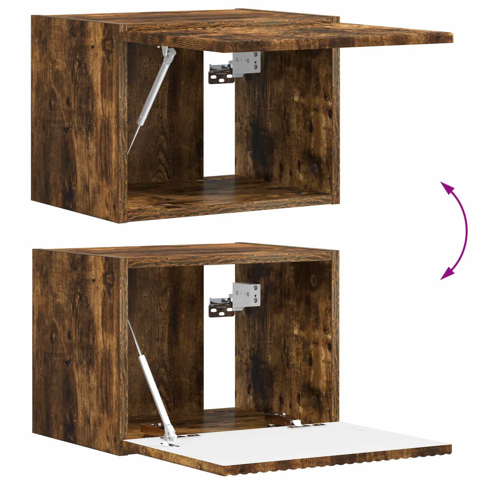 Set zidnog ormarića za TV Zidne 4 pcs Dimljeni hrast