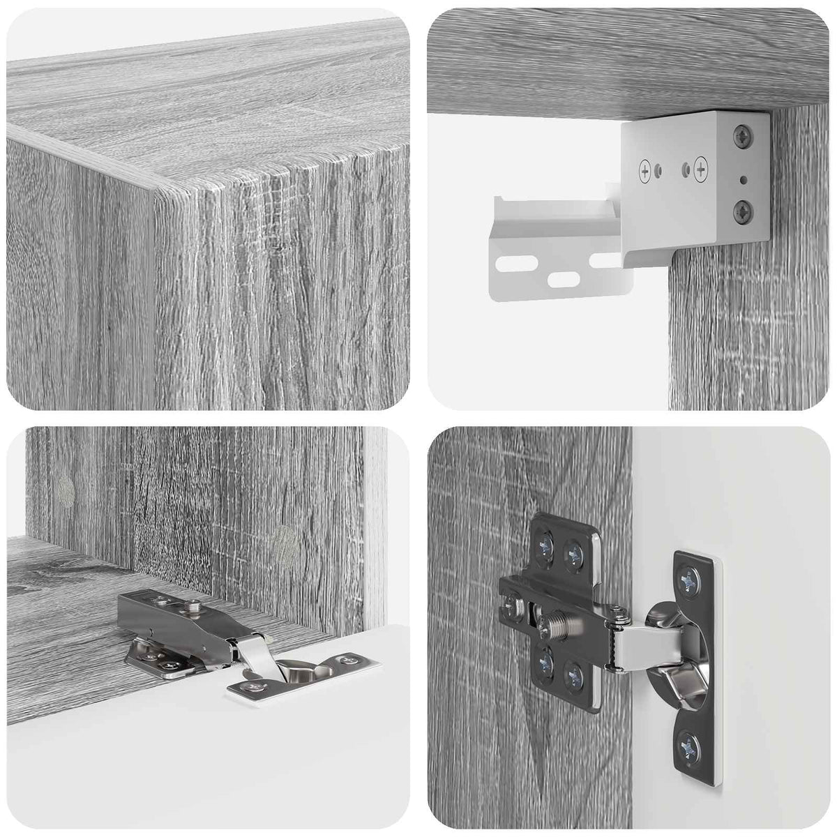 Set zidnog ormarića za TV 4 pcs Siva Sonoma Konstruirano drvo