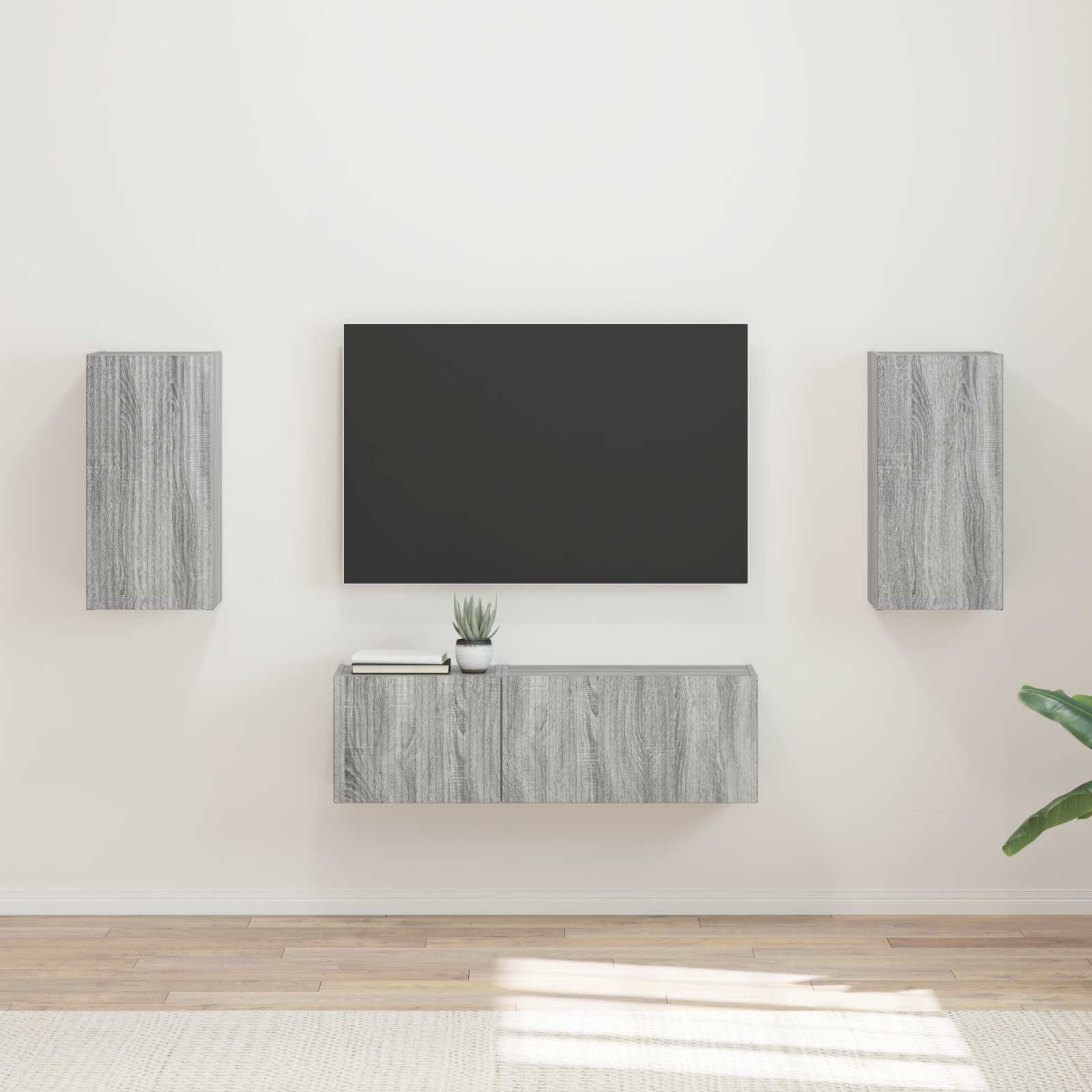 Set zidnog ormarića za TV 4 pcs Siva Sonoma Konstruirano drvo