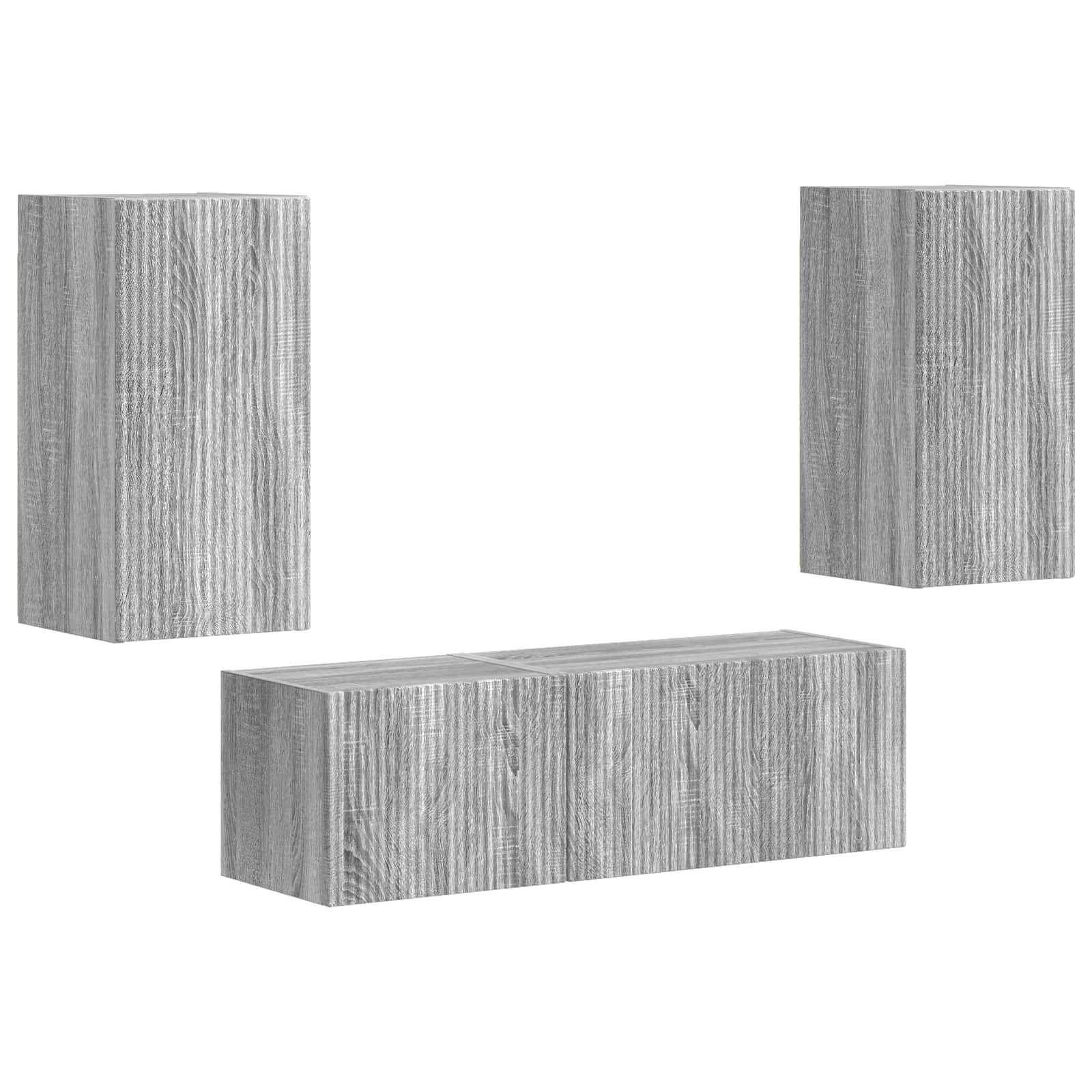 Set zidnog ormarića za TV 4 pcs Siva Sonoma Konstruirano drvo